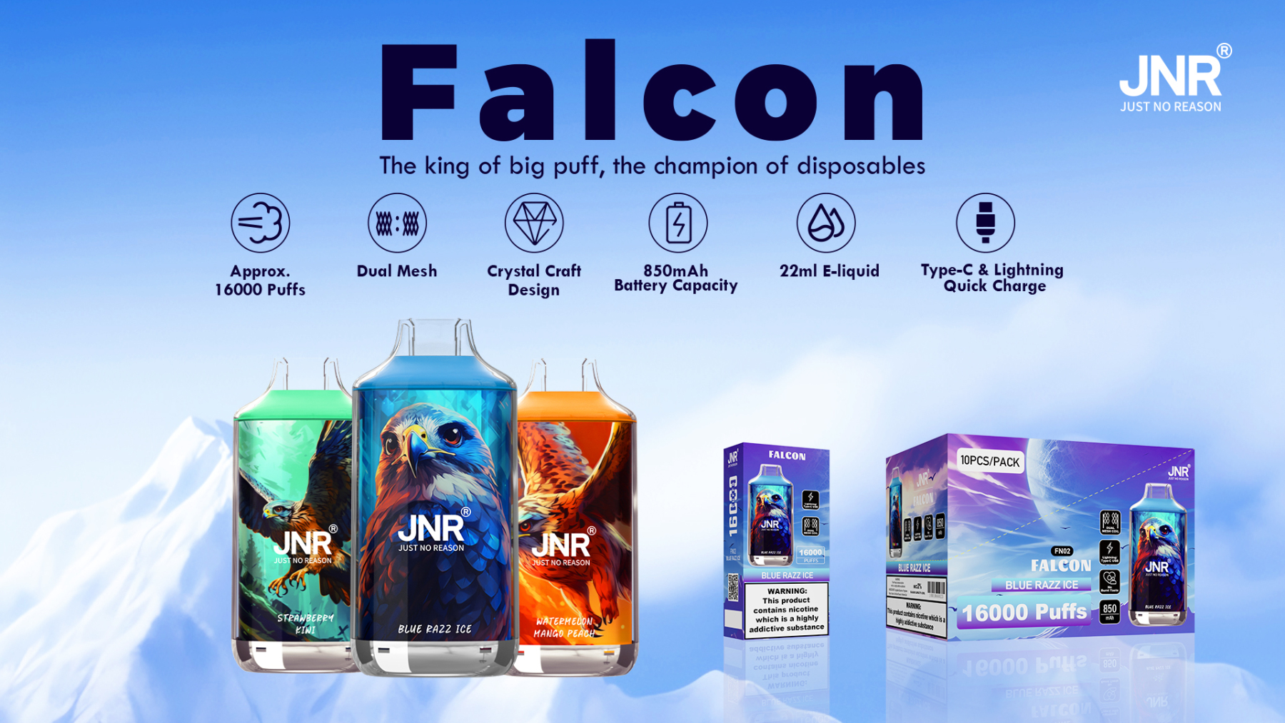 JNR Falcon 16000 Puffs Shisha 15K 16K Xpro Bang 13000 Atomizer Aroma Disposable Vape