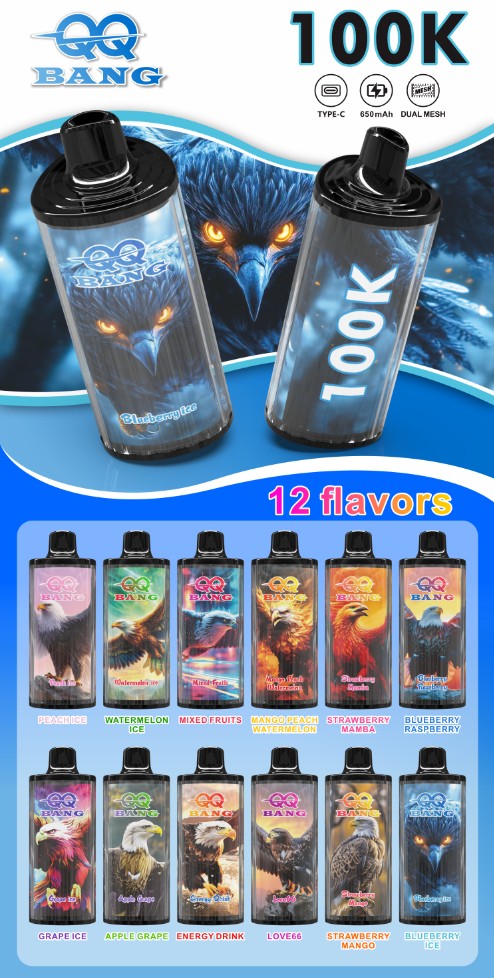 EU Hot Selling QQ Bang 100K Puffs Rechargeable Electronic Disposable Vape Smoking Cigarette Bang King Vaporizer Shisha 150K 200K 250K 300K