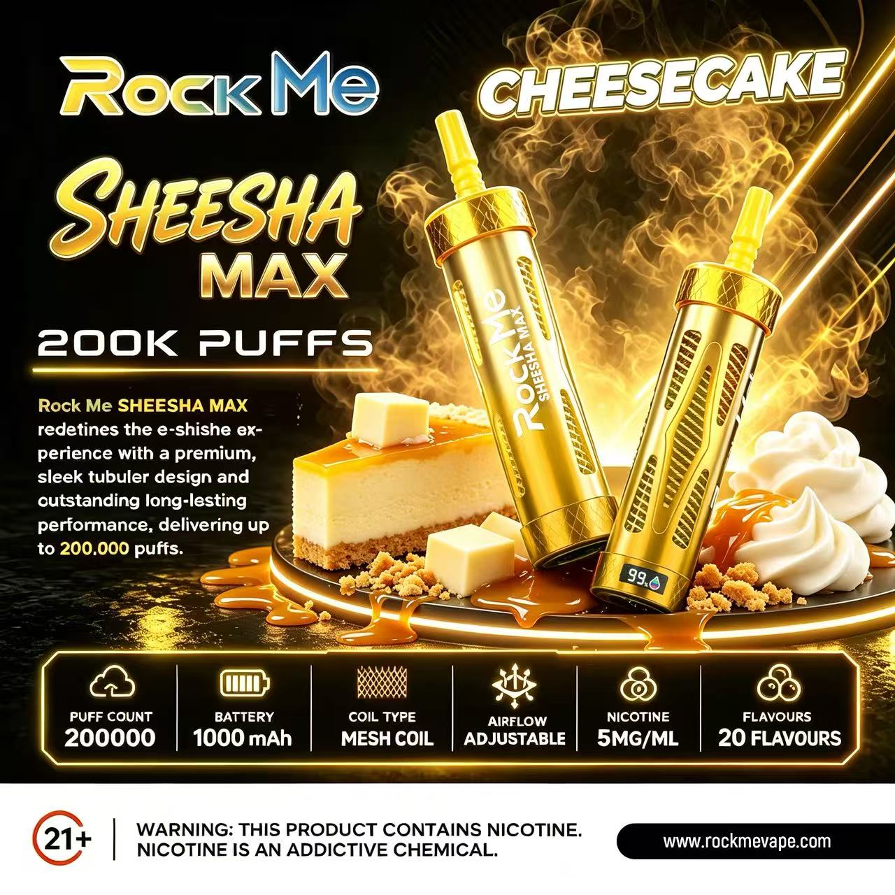RockMe Shisha Max 200k Puffs Vape