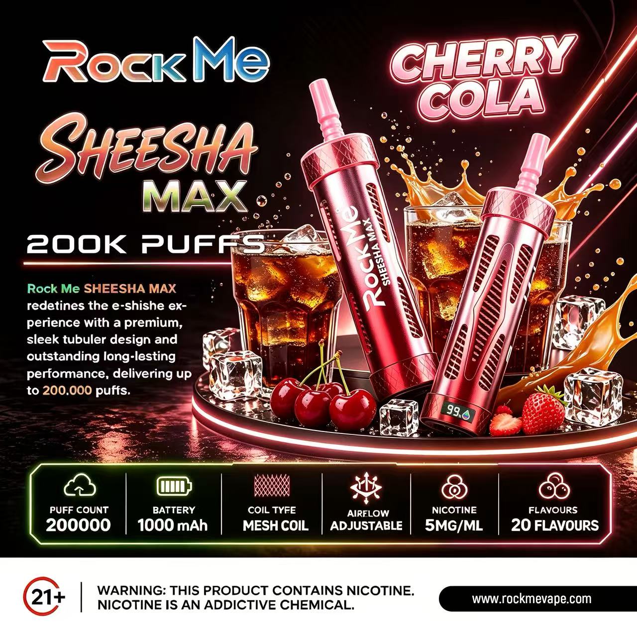 RockMe Shisha Max 200k Puffs Vape