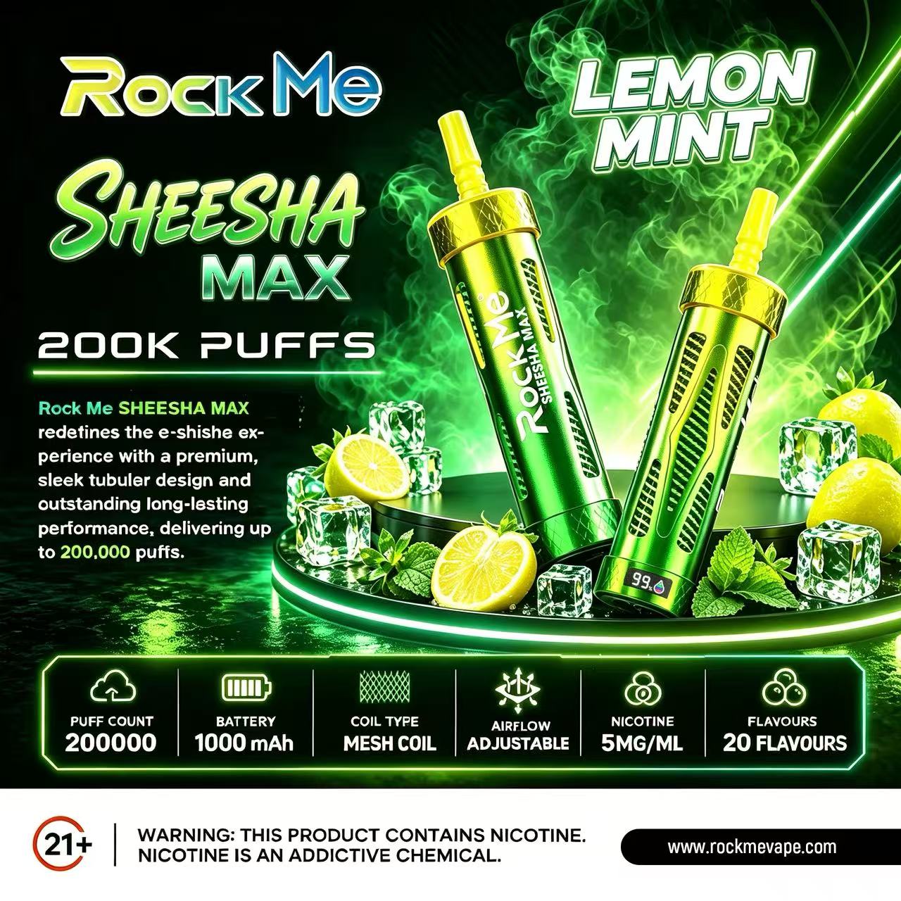 RockMe Shisha Max 200k Puffs Vape