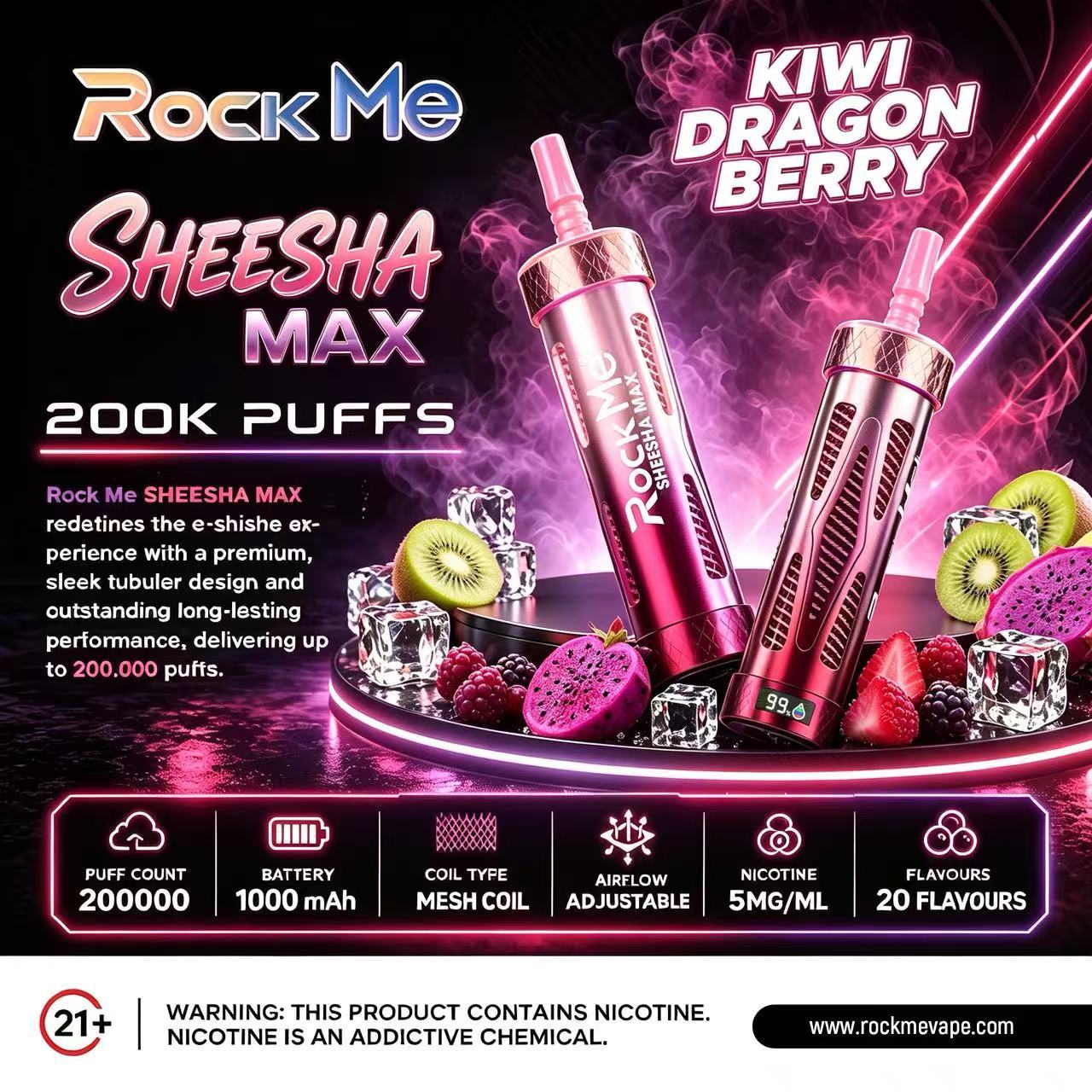 RockMe Shisha Max 200k Puffs Vape