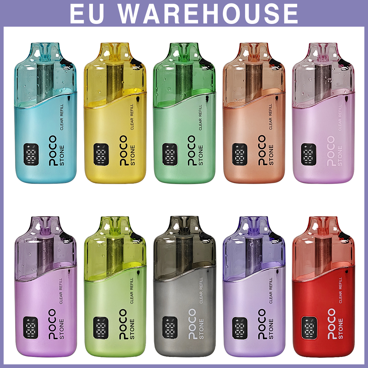 Poco Stone Vape 75000 75K Puffs Rechargeable Disposable Vape Airflow Factory 50K 60K 80K 100K 120K Electronic Cigarette Wholesale Refillable Liquid