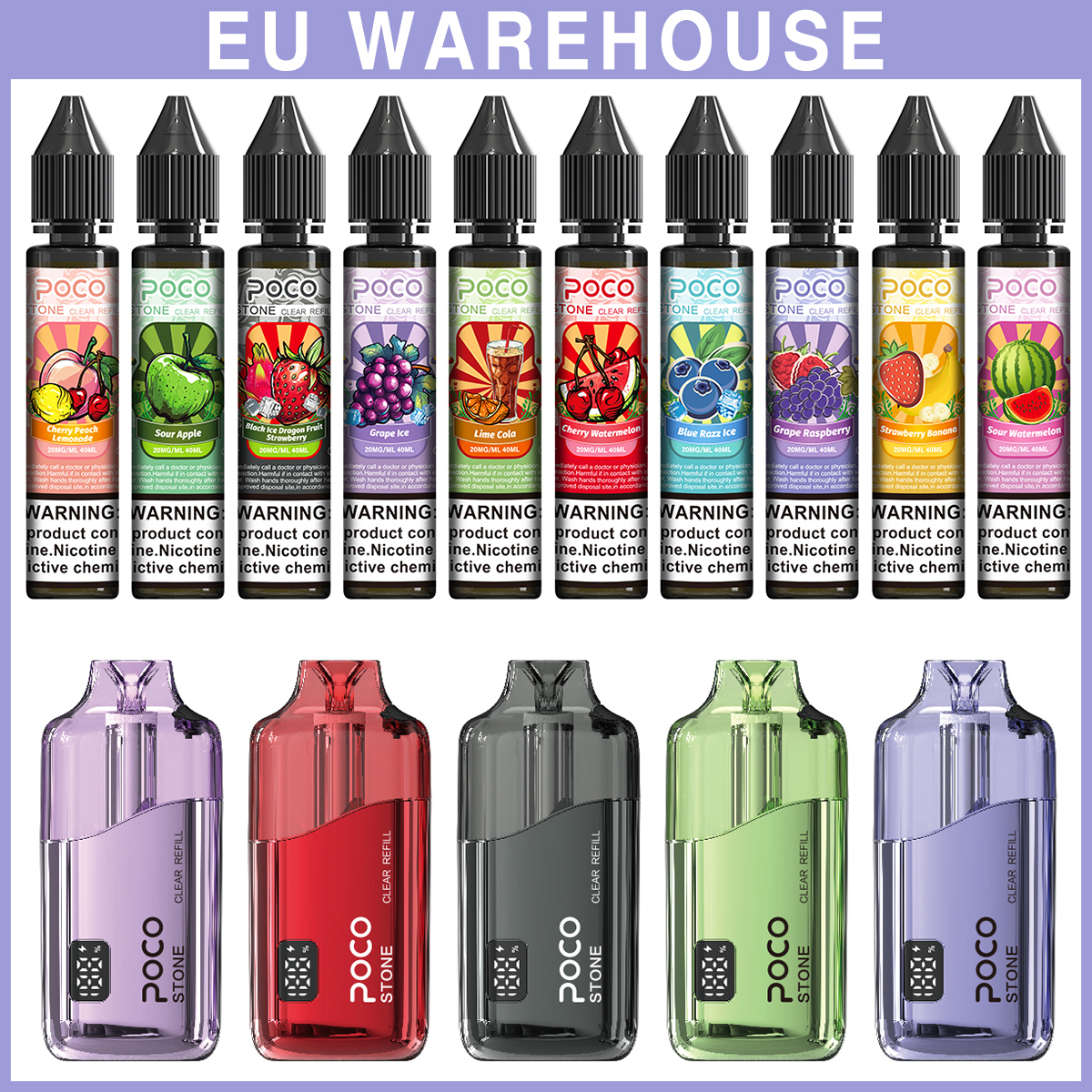 Poco Stone Vape 75000 75K Puffs Rechargeable Disposable Vape Airflow Factory 50K 60K 80K 100K 120K Electronic Cigarette Wholesale Refillable Liquid