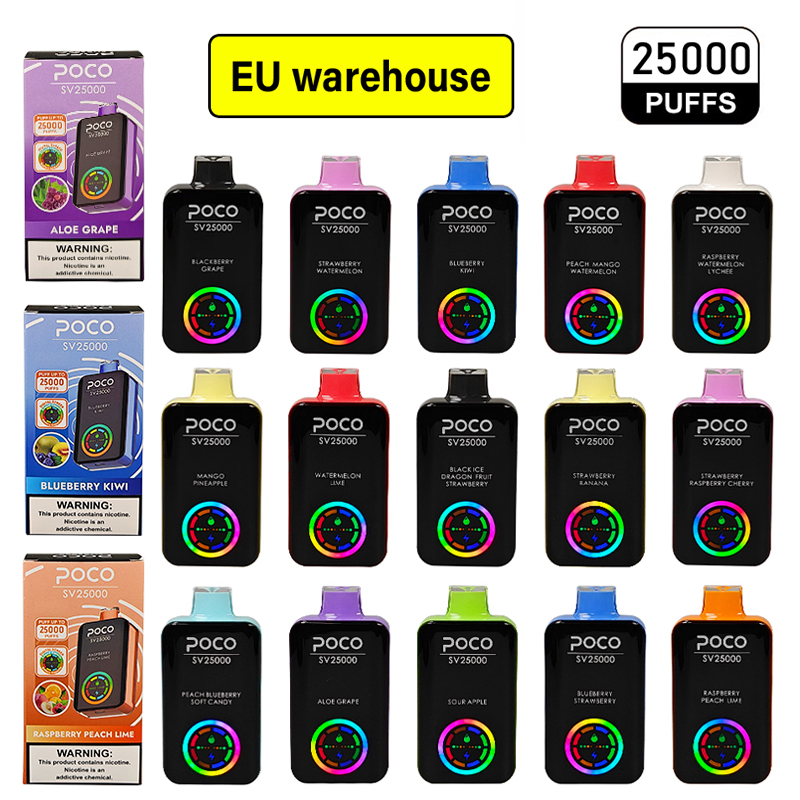EU Warehouse Poco Sv 25000 25K Puffs Digital Screen Disposable Vape Wholesale E Cigarette