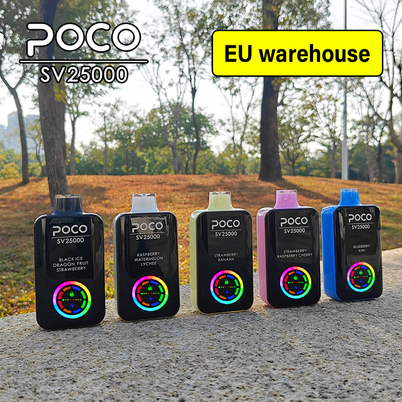 EU Warehouse Poco Sv 25000 25K Puffs Digital Screen Disposable Vape Wholesale E Cigarette
