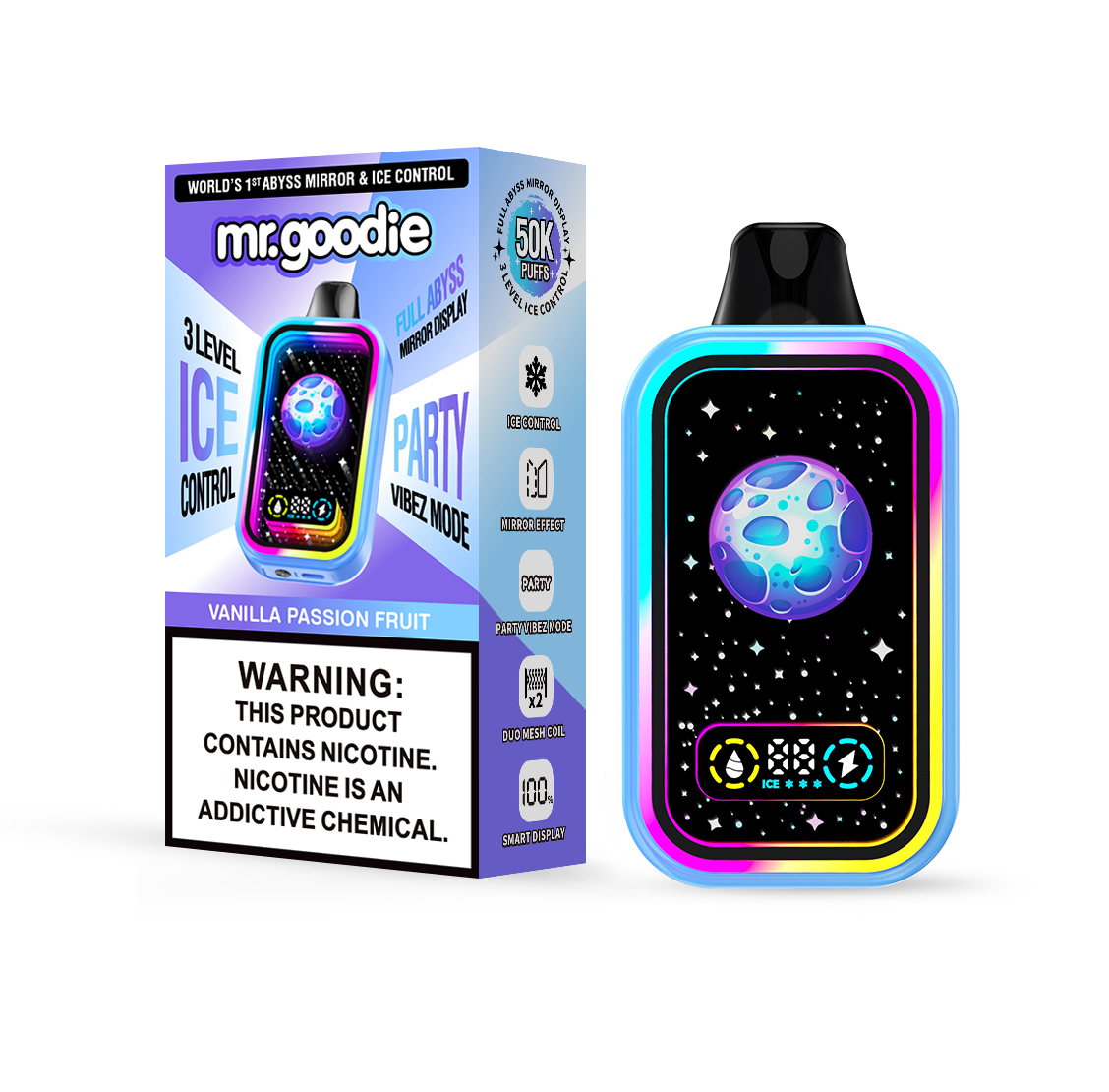 Mr. Goodie 50000 Puffs Abyss Mirror & Ice Adjustable Disposable Electronic Cigarette 50K Puff Vape Pen