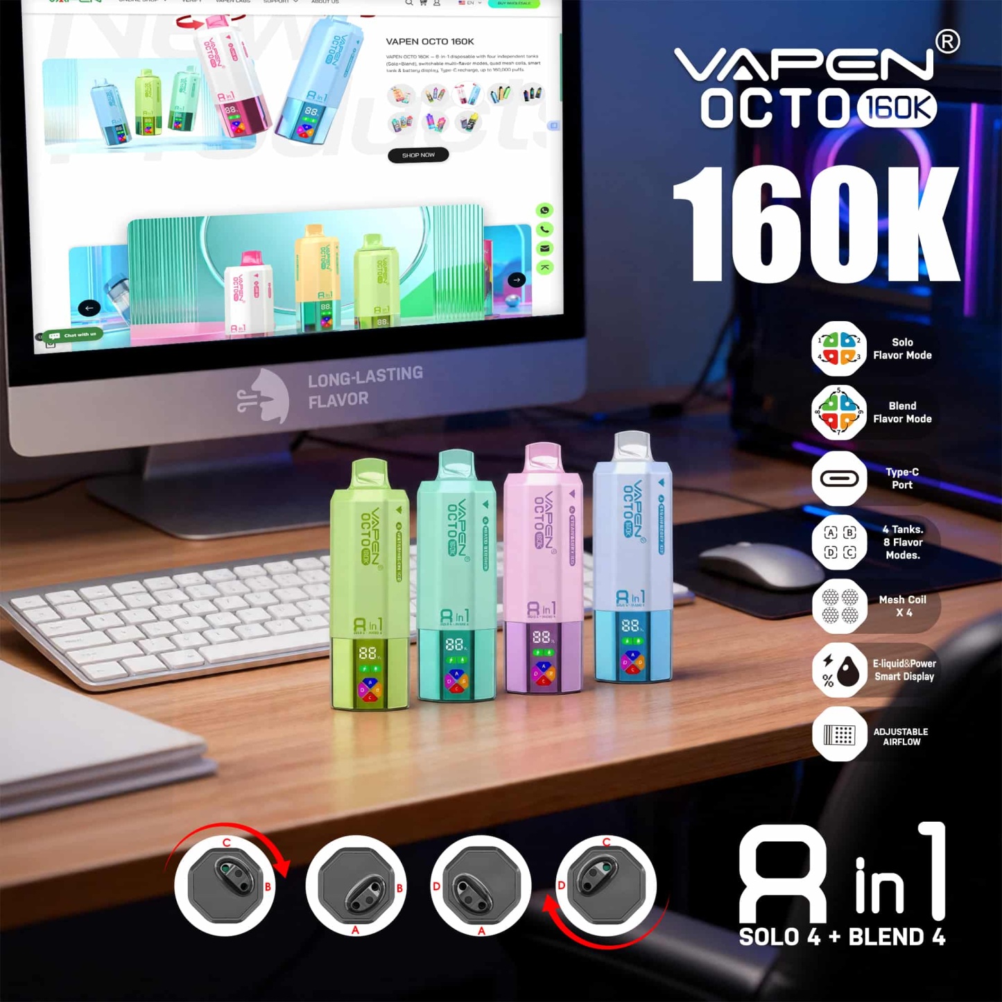 VAPEN OCTO 160K 8IN1 160000 PUFFS Disposable Vape