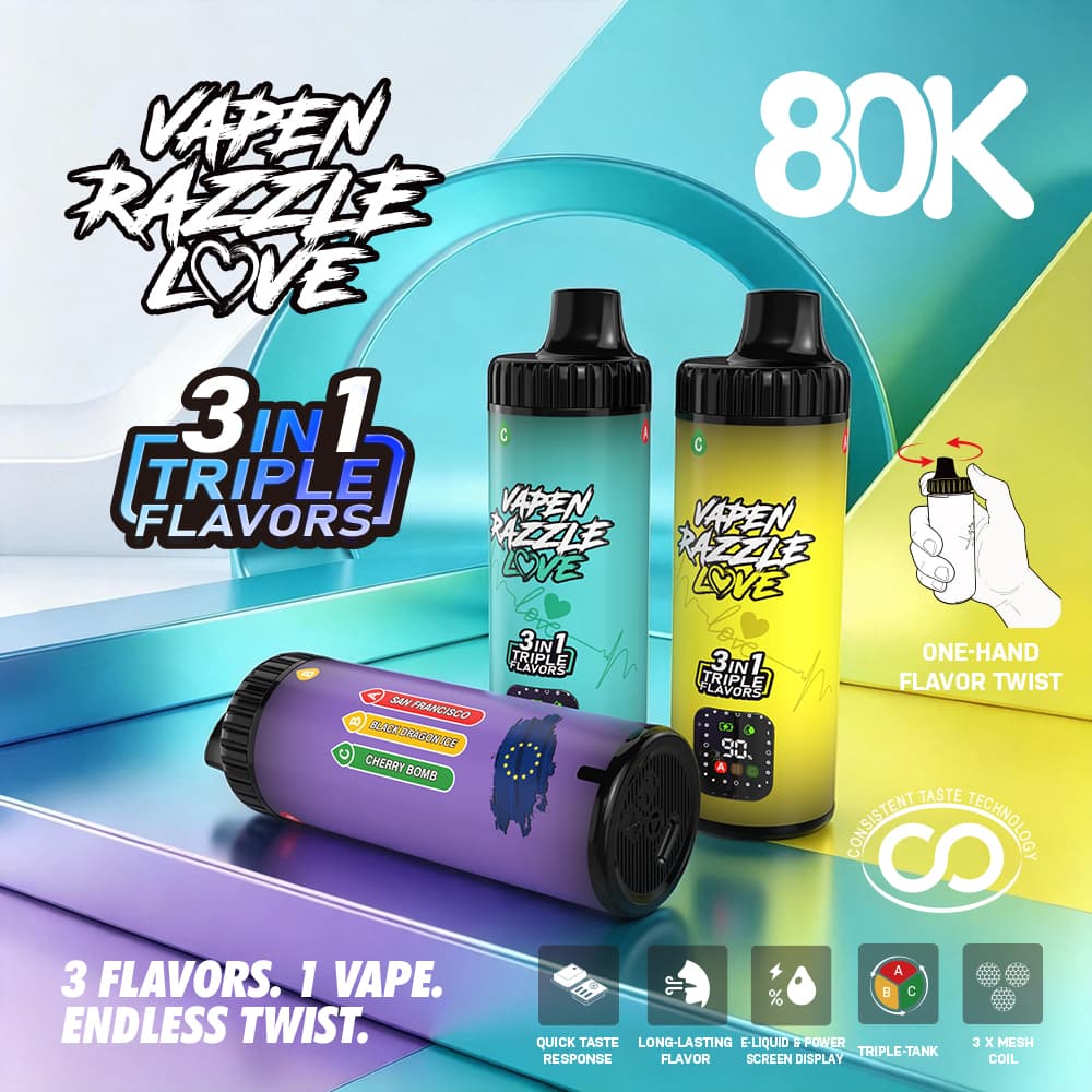 VAPEN RAZZLE 80K 3IN1 Flavors Disposable Electronic Cigarette Wholesale I Vape Pen