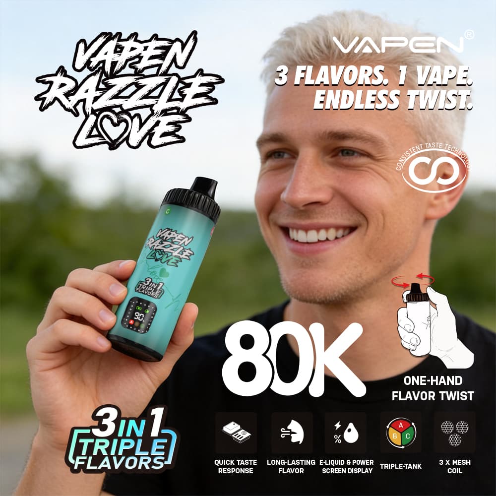 VAPEN RAZZLE 80K 3IN1 Flavors Disposable Electronic Cigarette Wholesale I Vape Pen