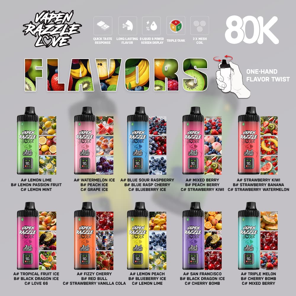 VAPEN RAZZLE 80K 3IN1 Flavors Disposable Electronic Cigarette Wholesale I Vape Pen