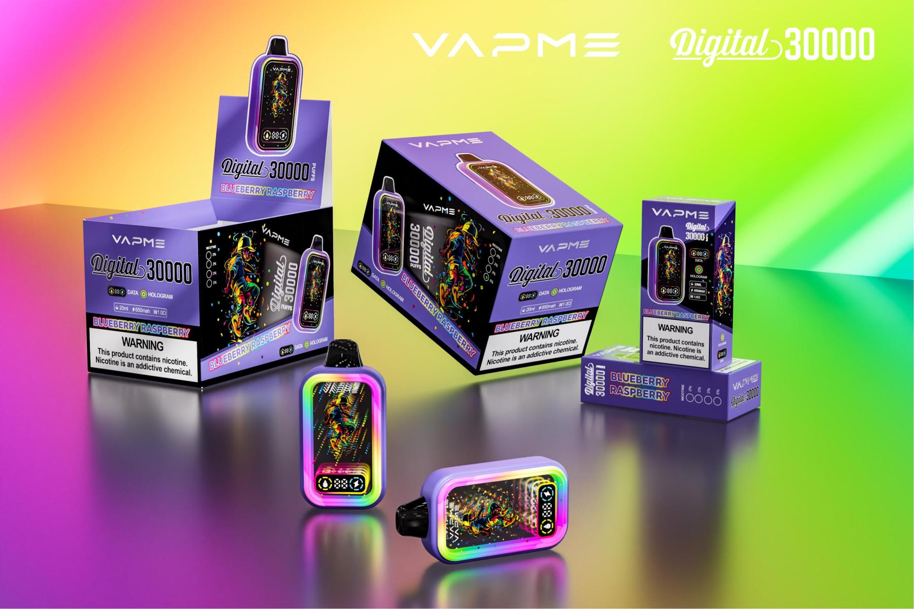 100% Original Vapme Digital 30000 Puff Vape 12 Flavor Disposable Vape Disposable Electronic Cigarette Wholesale I Vape E Cig Vaper with LED Mirror