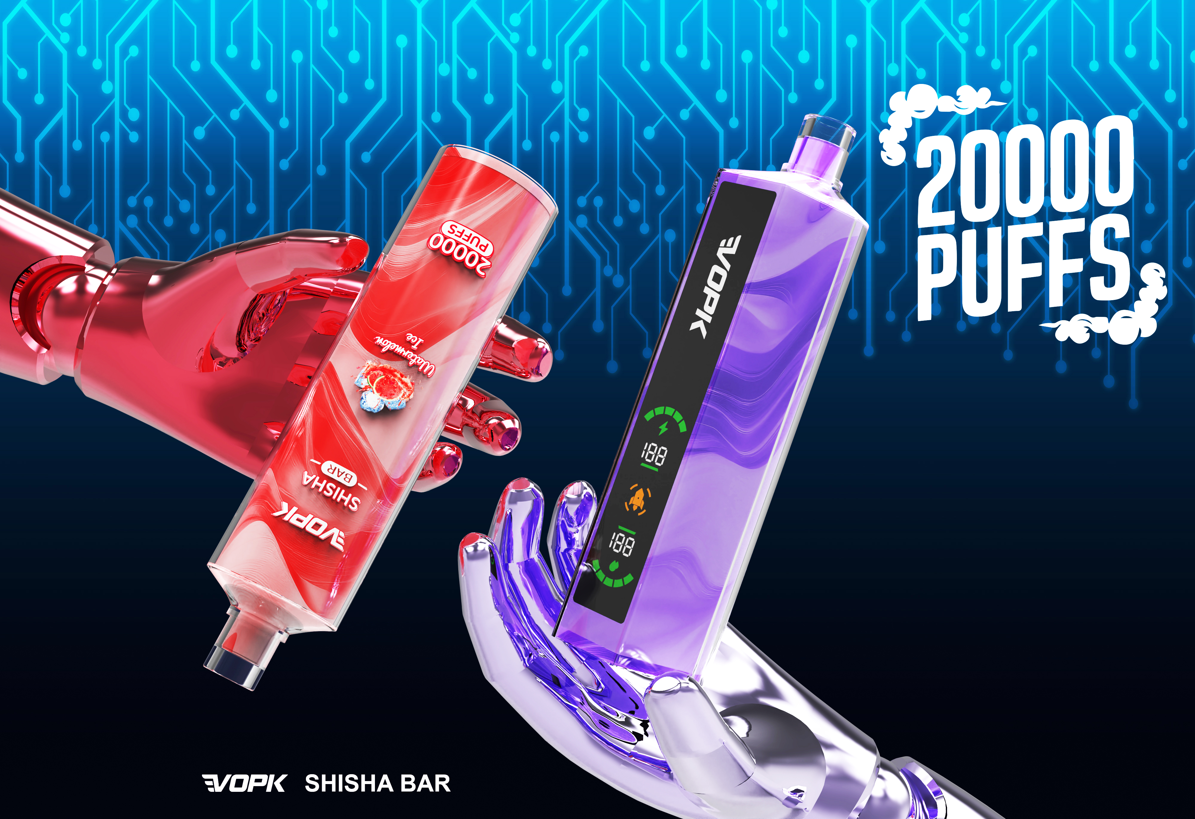 Pocket Hookah Original  Vopk Shisha Bar 20000 Puff 20K Puffs Disposable Vape