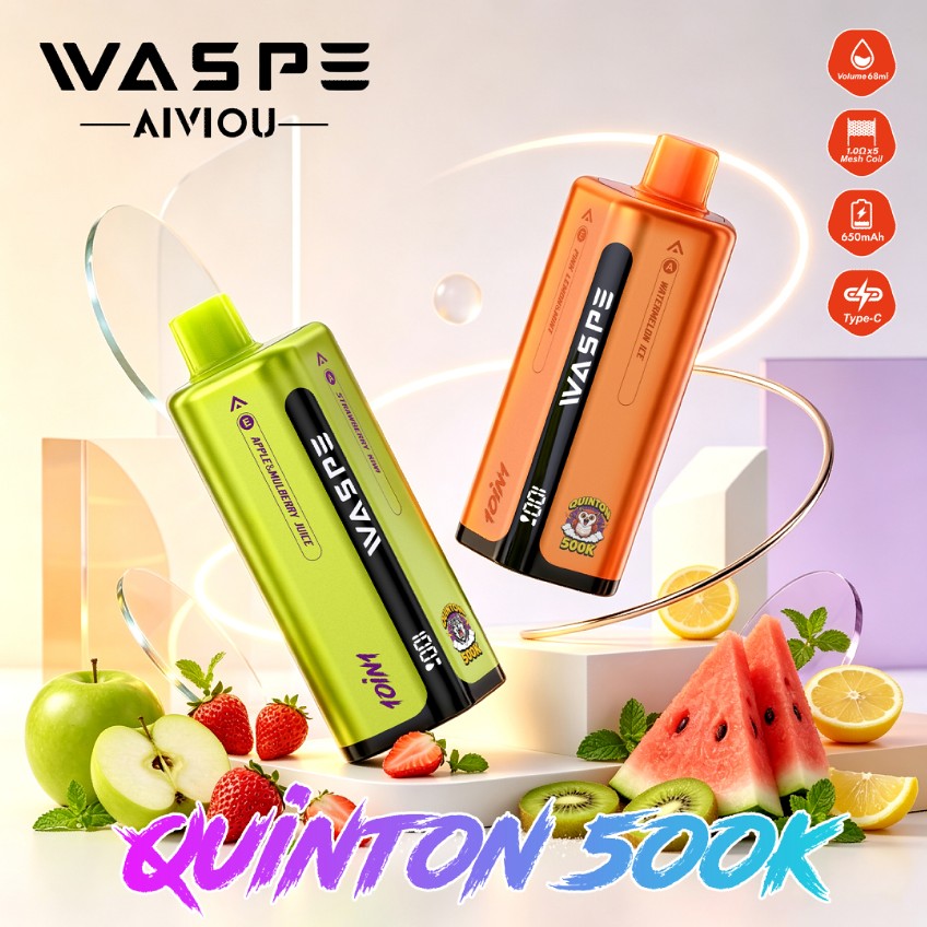 EU Germany Spain warehouse WASPE Quinton 500K puffs 10-in-1 Disposable Vape pen Wholesale Electronic Cigarette Vaper