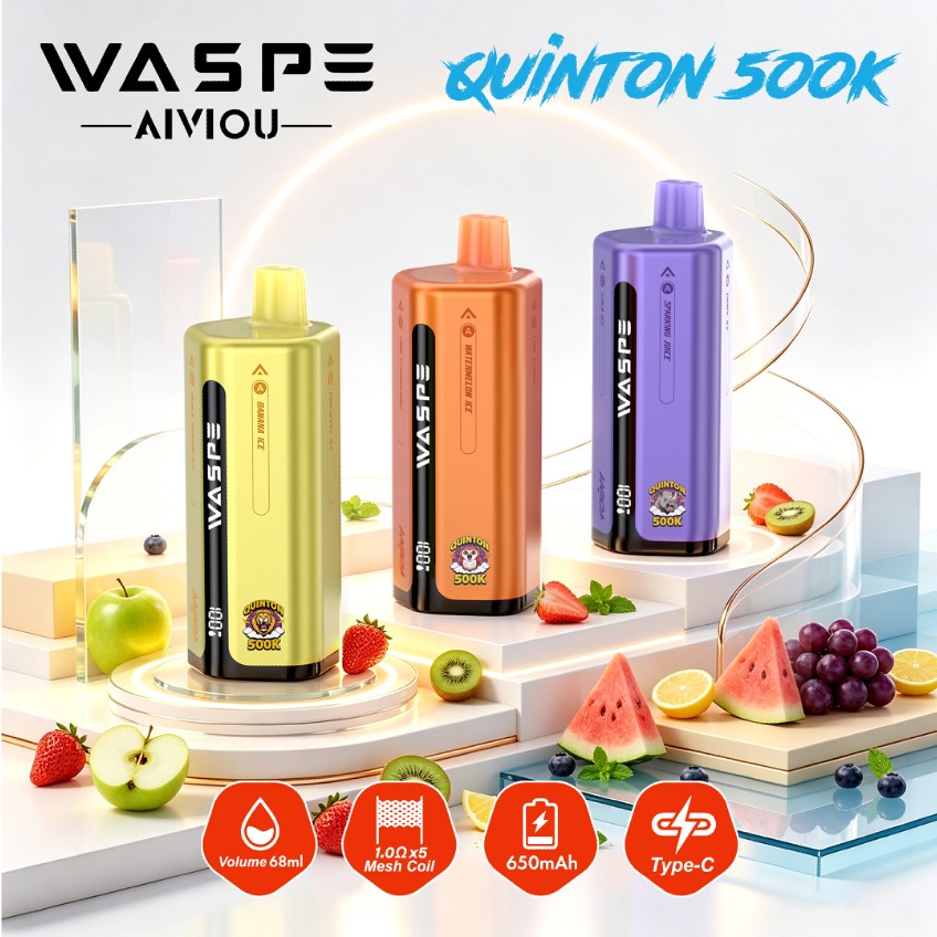 EU Germany Spain warehouse WASPE Quinton 500K puffs 10-in-1 Disposable Vape pen Wholesale Electronic Cigarette Vaper