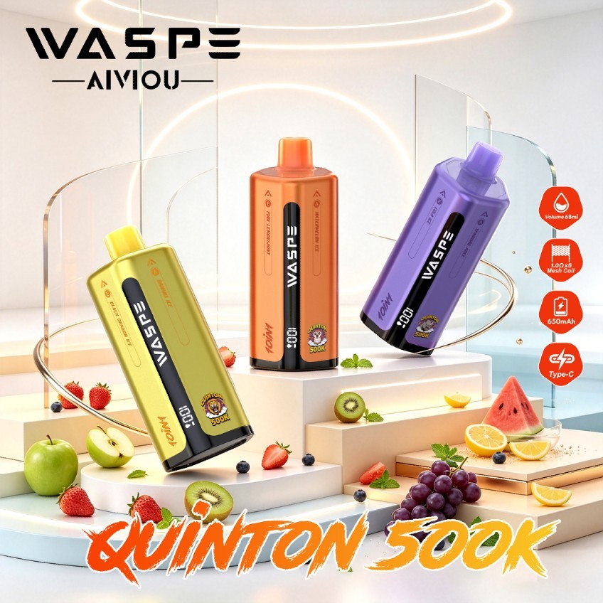 EU Germany Spain warehouse WASPE Quinton 500K puffs 10-in-1 Disposable Vape pen Wholesale Electronic Cigarette Vaper