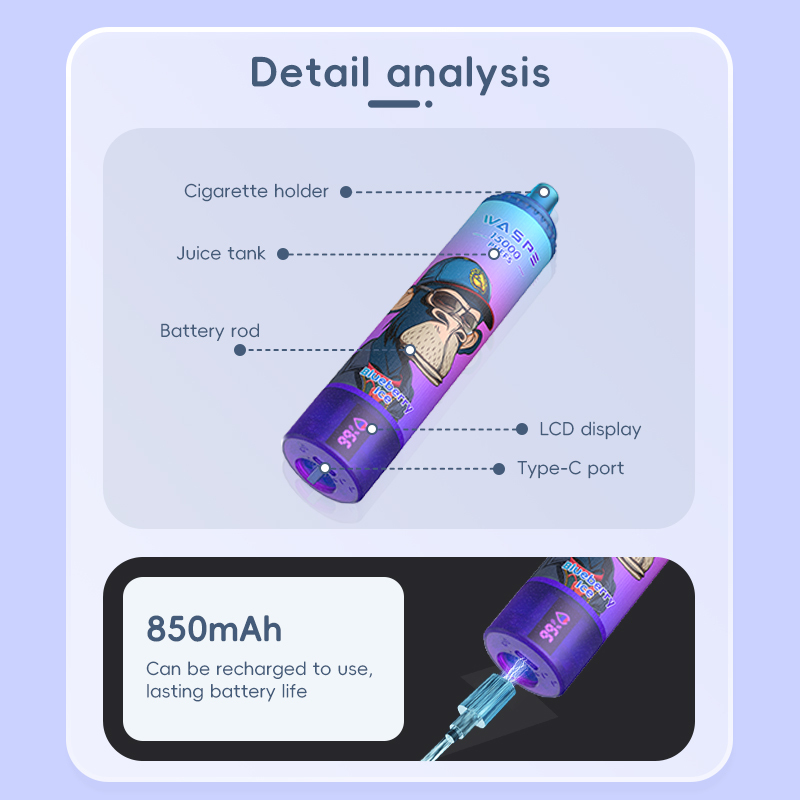 Waspe 15000 Puffs Disposable Vapecigarette Shisha Vaper Electronic Cigarette Wholesale I Vape Pen Style Bar