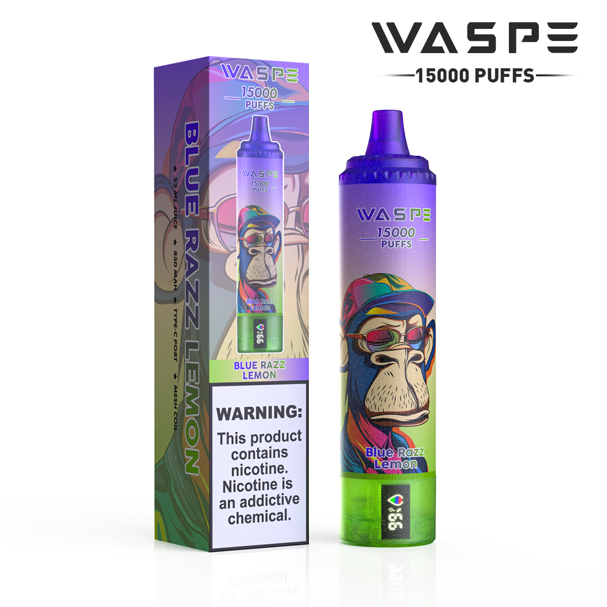 Waspe 15000 Puffs Disposable Vapecigarette Shisha Vaper Electronic Cigarette Wholesale I Vape Pen Style Bar