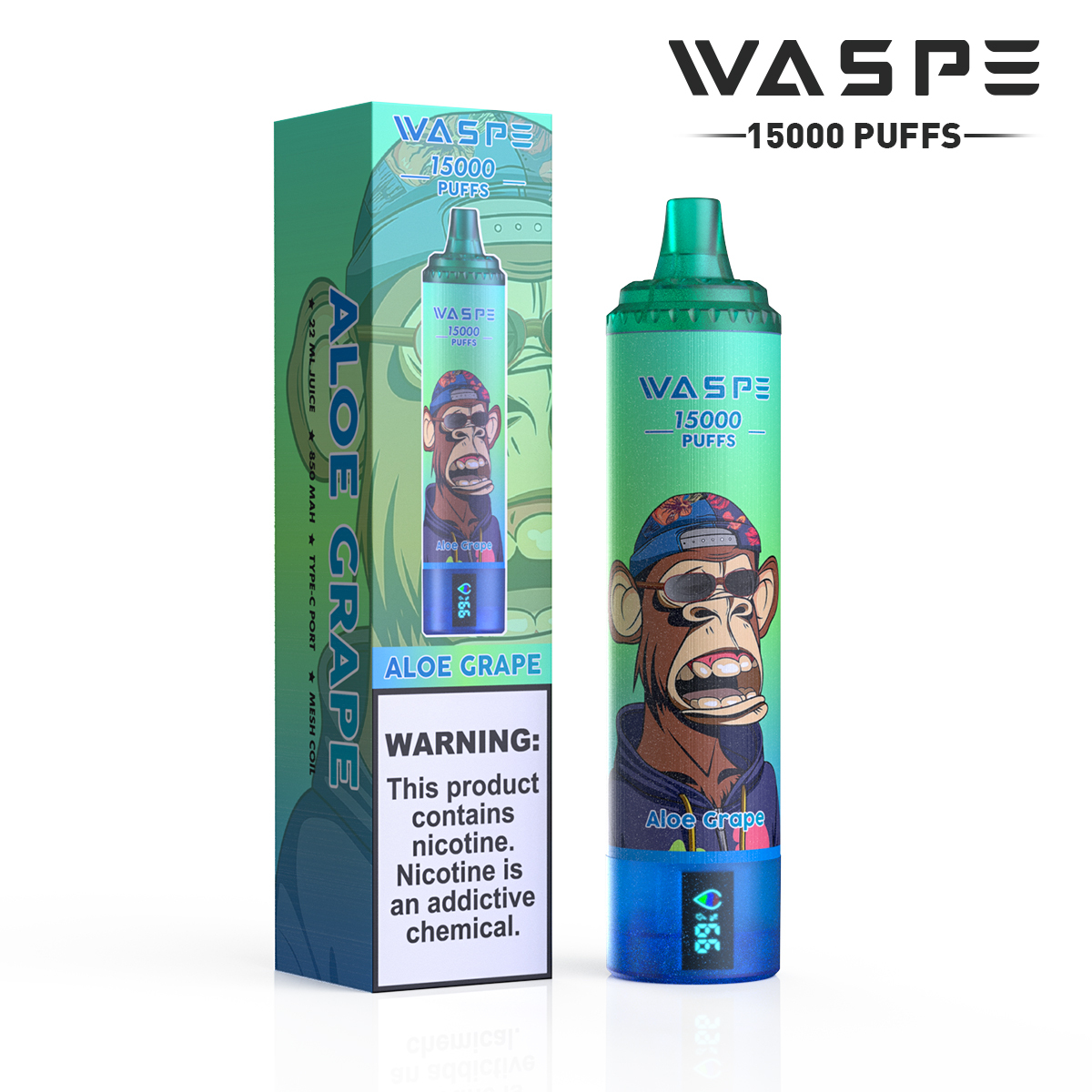 Waspe 15000 Puffs Disposable Vapecigarette Shisha Vaper Electronic Cigarette Wholesale I Vape Pen Style Bar
