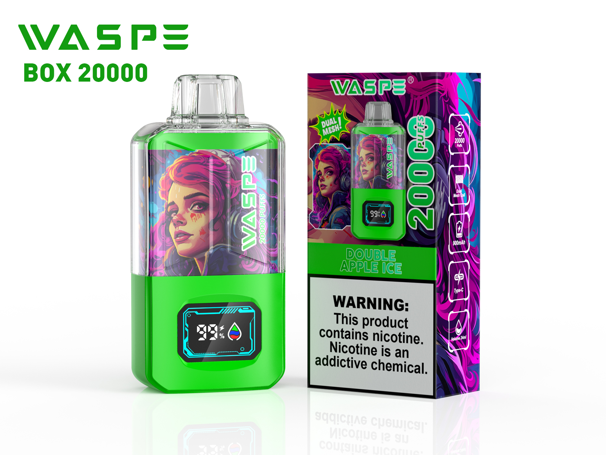 Waspe Puff 20000 Puffs Bang Box 25ml Puff Vape 15K 20000 Puffs Disposable E Cigarette Wholesale I Vape