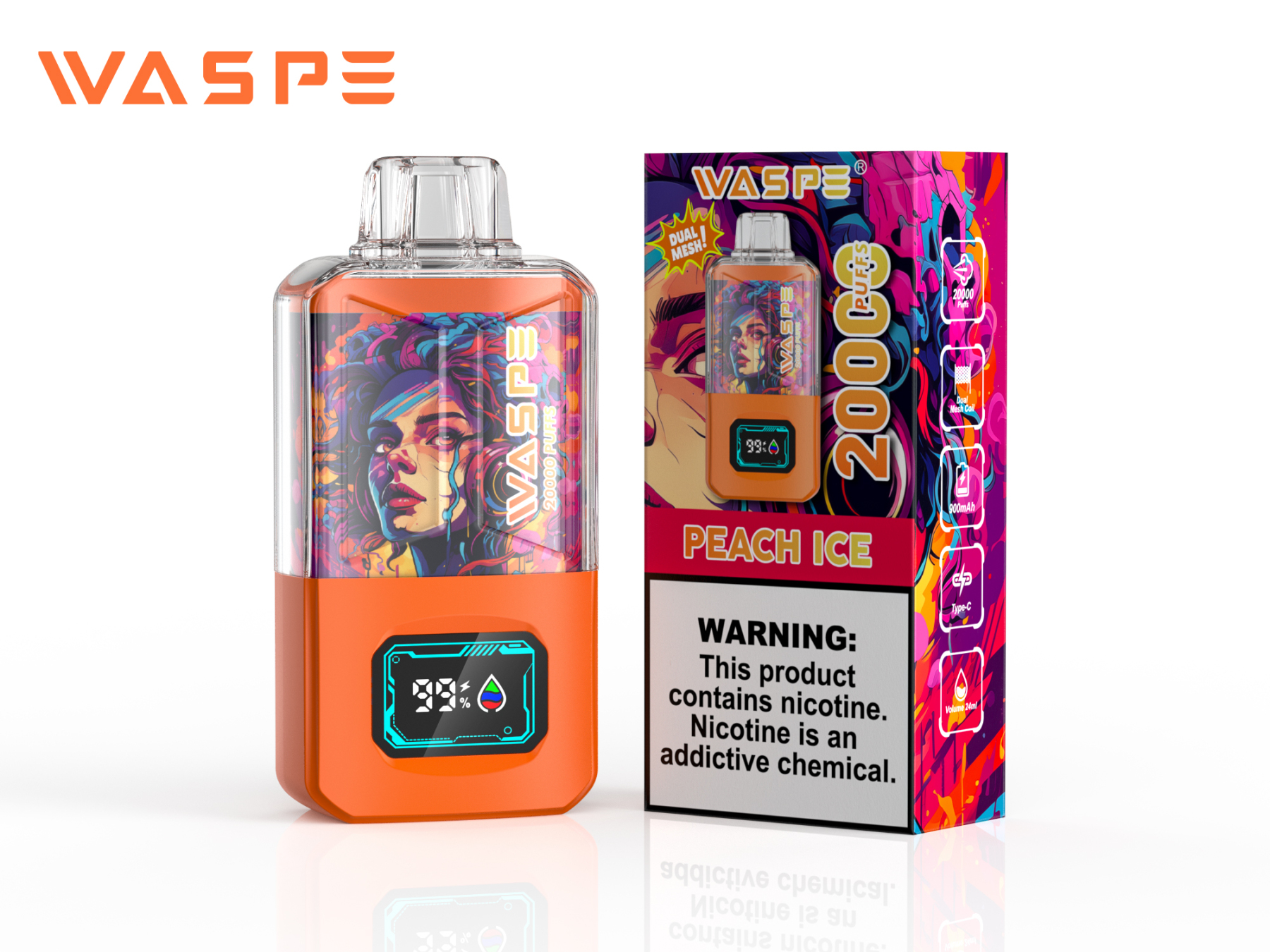 Waspe Puff 20000 Puffs Bang Box 25ml Puff Vape 15K 20000 Puffs Disposable E Cigarette Wholesale I Vape