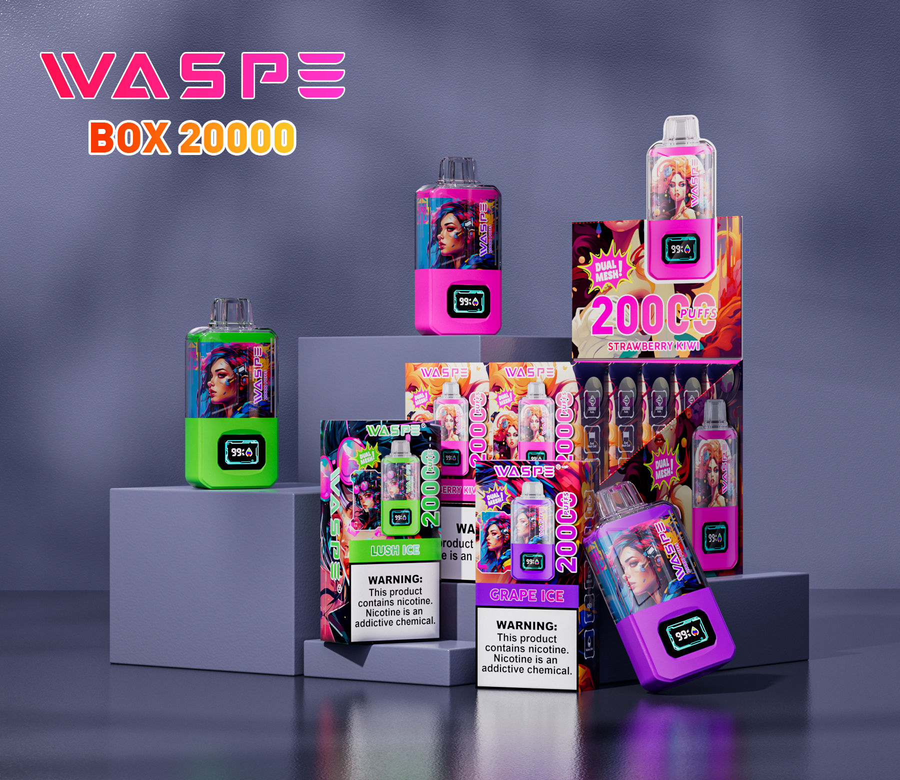 Waspe Puff 20000 Puffs Bang Box 25ml Puff Vape 15K 20000 Puffs Disposable E Cigarette Wholesale I Vape