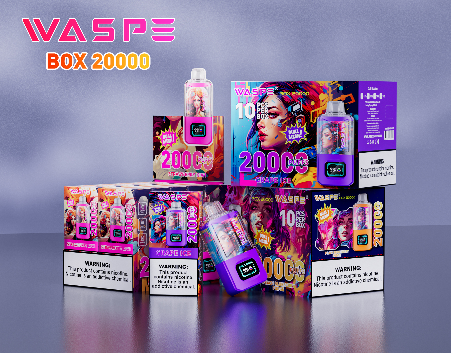 Waspe Puff 20000 Puffs Bang Box 25ml Puff Vape 15K 20000 Puffs Disposable E Cigarette Wholesale I Vape