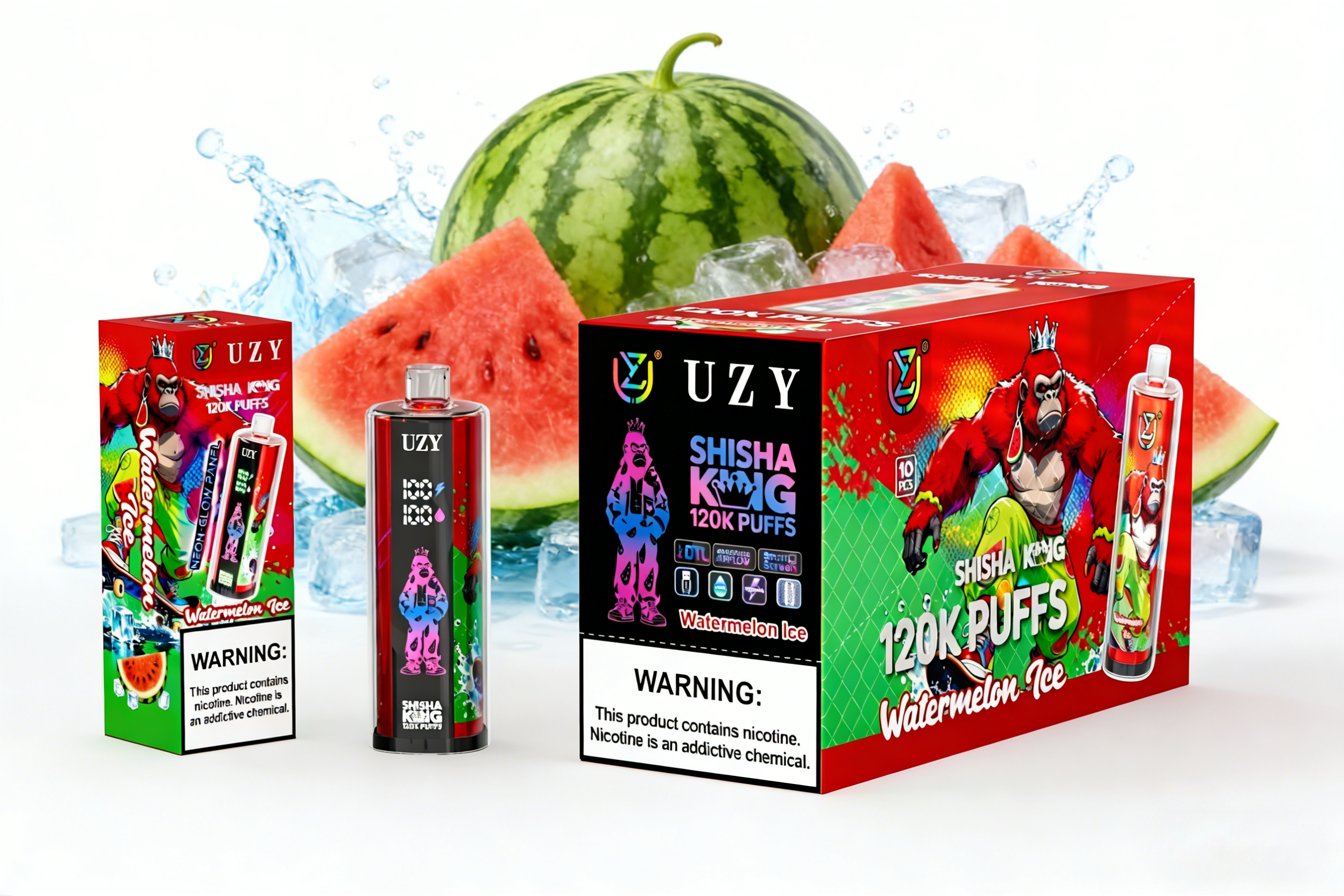 Uzy Vapers 120K 120000 Puffs EU Warehouse Disposable Shisha Hookah King100K 150K Fruit Flavors Distributor Mini E Cigarette