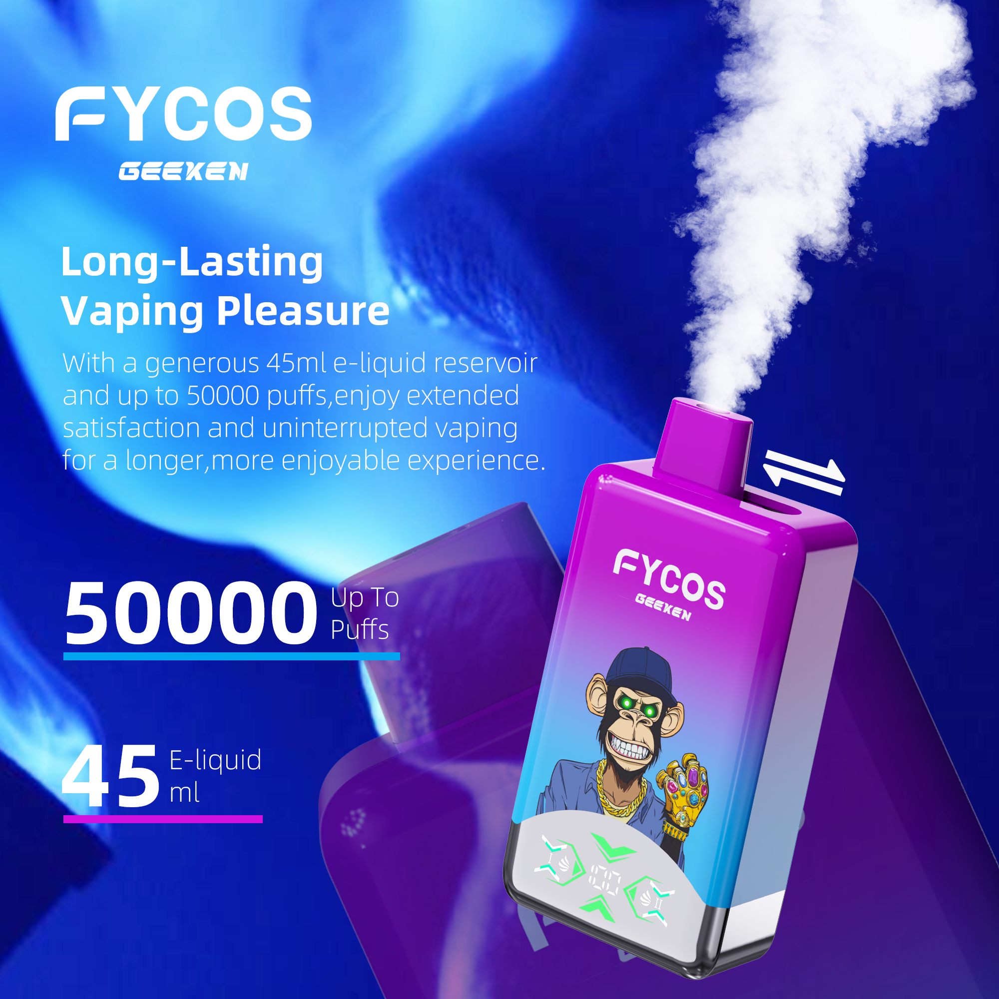 Original Factory Price High Quality Vape Fycos Dual Flavors 50000 Puffs The Best Flavors Double Flavors Vapes 2% 5%