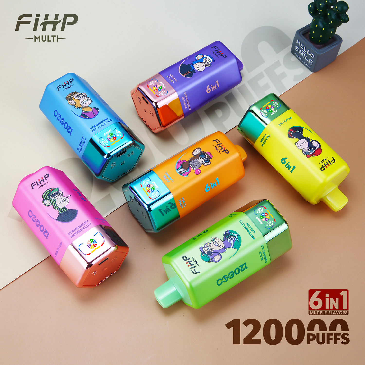 Fihp 120K Puffs 6in1 Multi Tastes 120000 Vapedisposable Vape 6in1 Flavor Bang 150K 100K 110K Puff Vape Factory Wholesale
