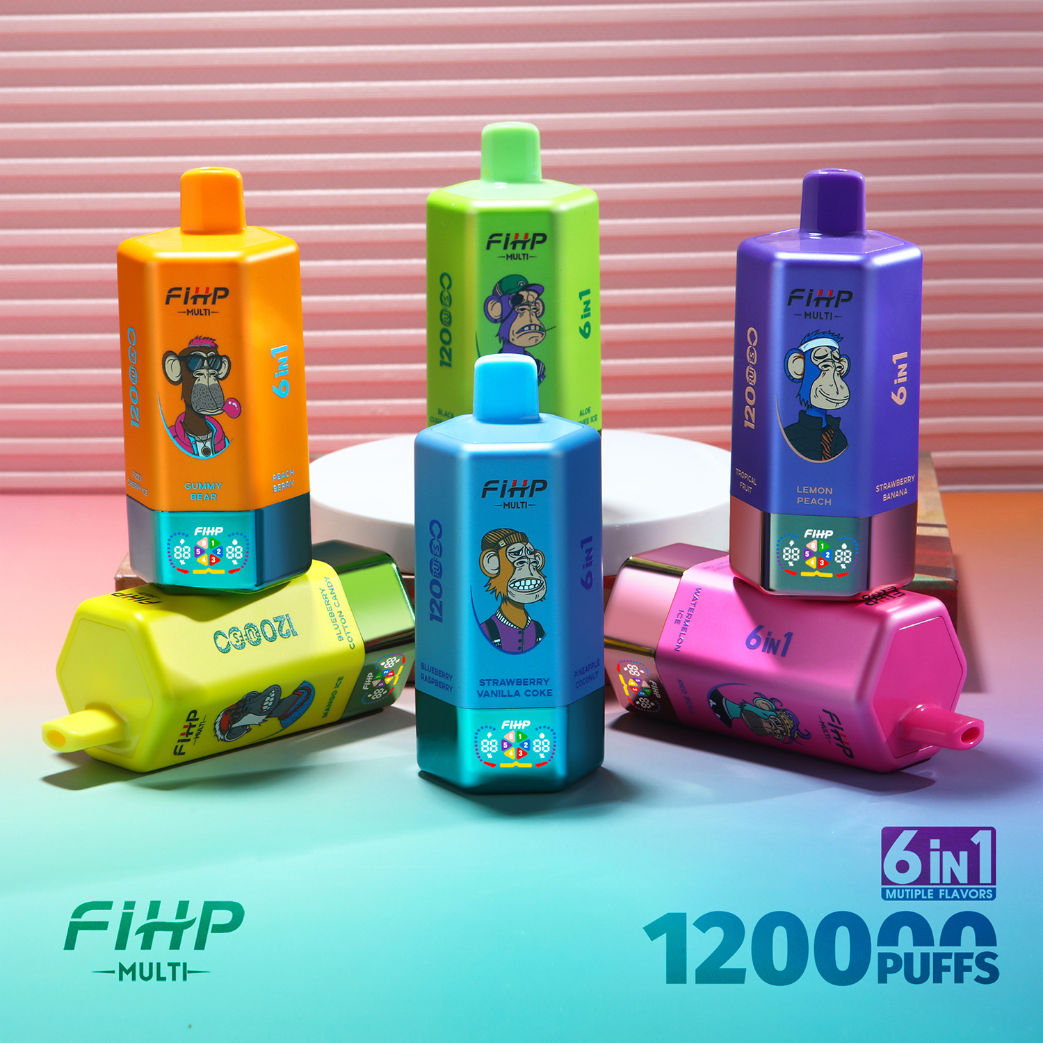 Fihp 120K Puffs 6in1 Multi Tastes 120000 Vapedisposable Vape 6in1 Flavor Bang 150K 100K 110K Puff Vape Factory Wholesale