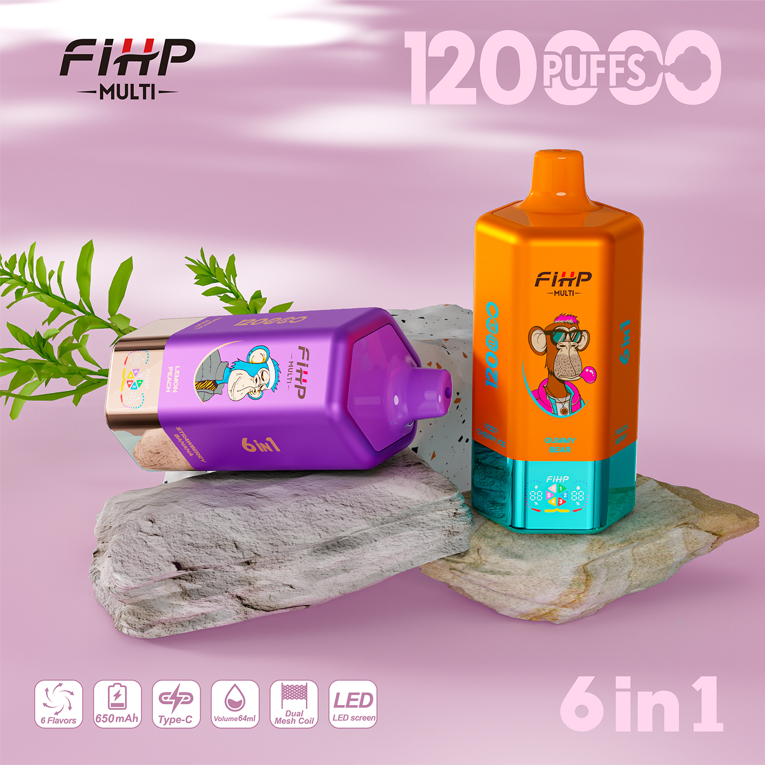 Fihp 120K Puffs 6in1 Multi Tastes 120000 Vapedisposable Vape 6in1 Flavor Bang 150K 100K 110K Puff Vape Factory Wholesale