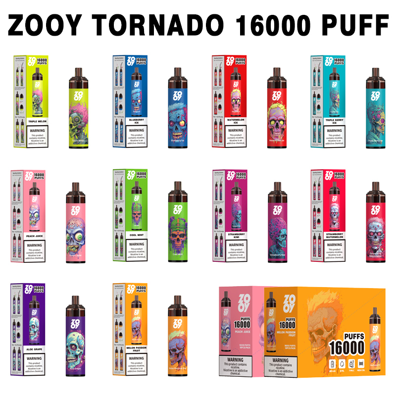 EU Warehouse Germany Warehouse Electronic Smoking Cigarette Disposable Zooy Tornado 16000 Puffs Mesh Coil 24ml Vape 16K Puff