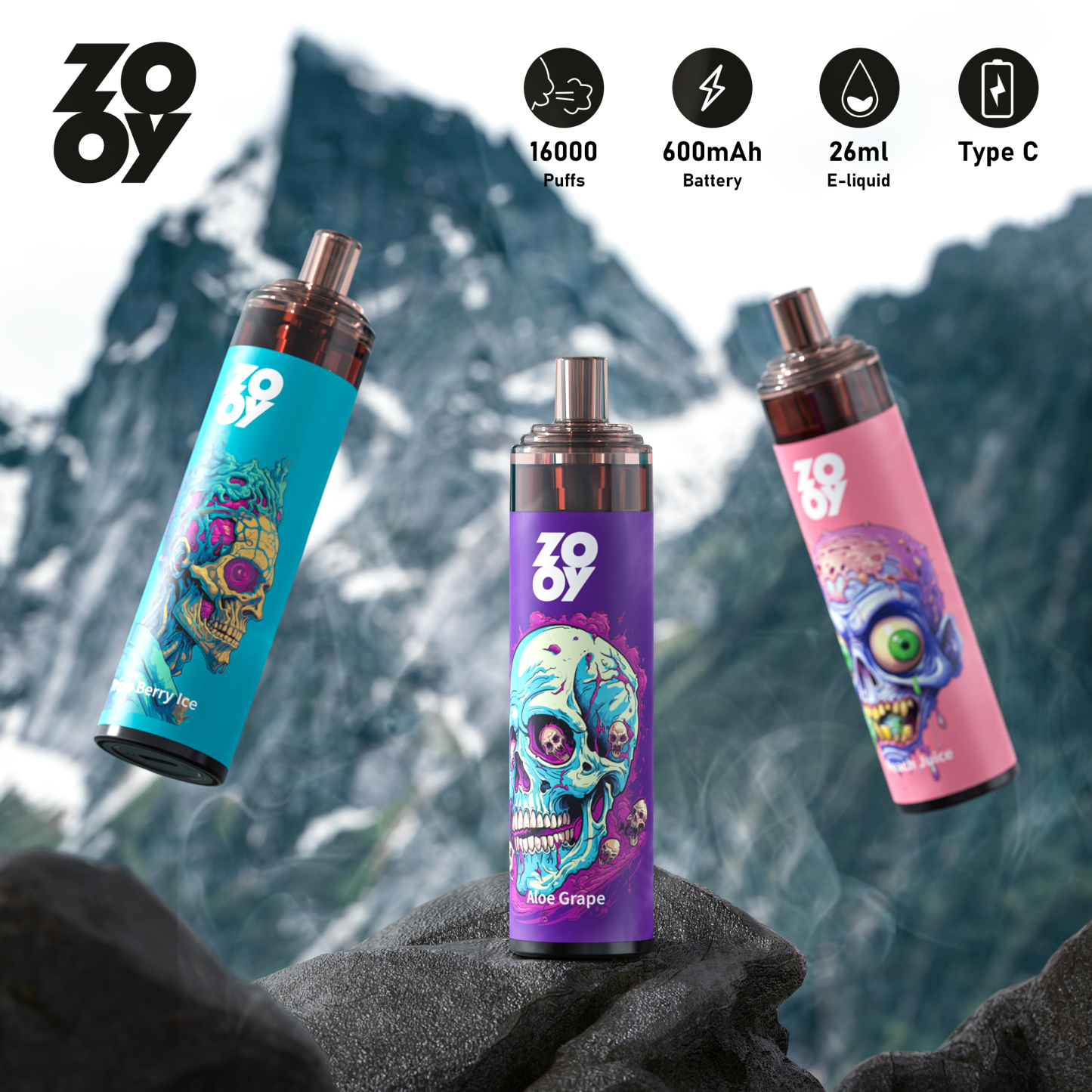 EU Warehouse Germany Warehouse Electronic Smoking Cigarette Disposable Zooy Tornado 16000 Puffs Mesh Coil 24ml Vape 16K Puff