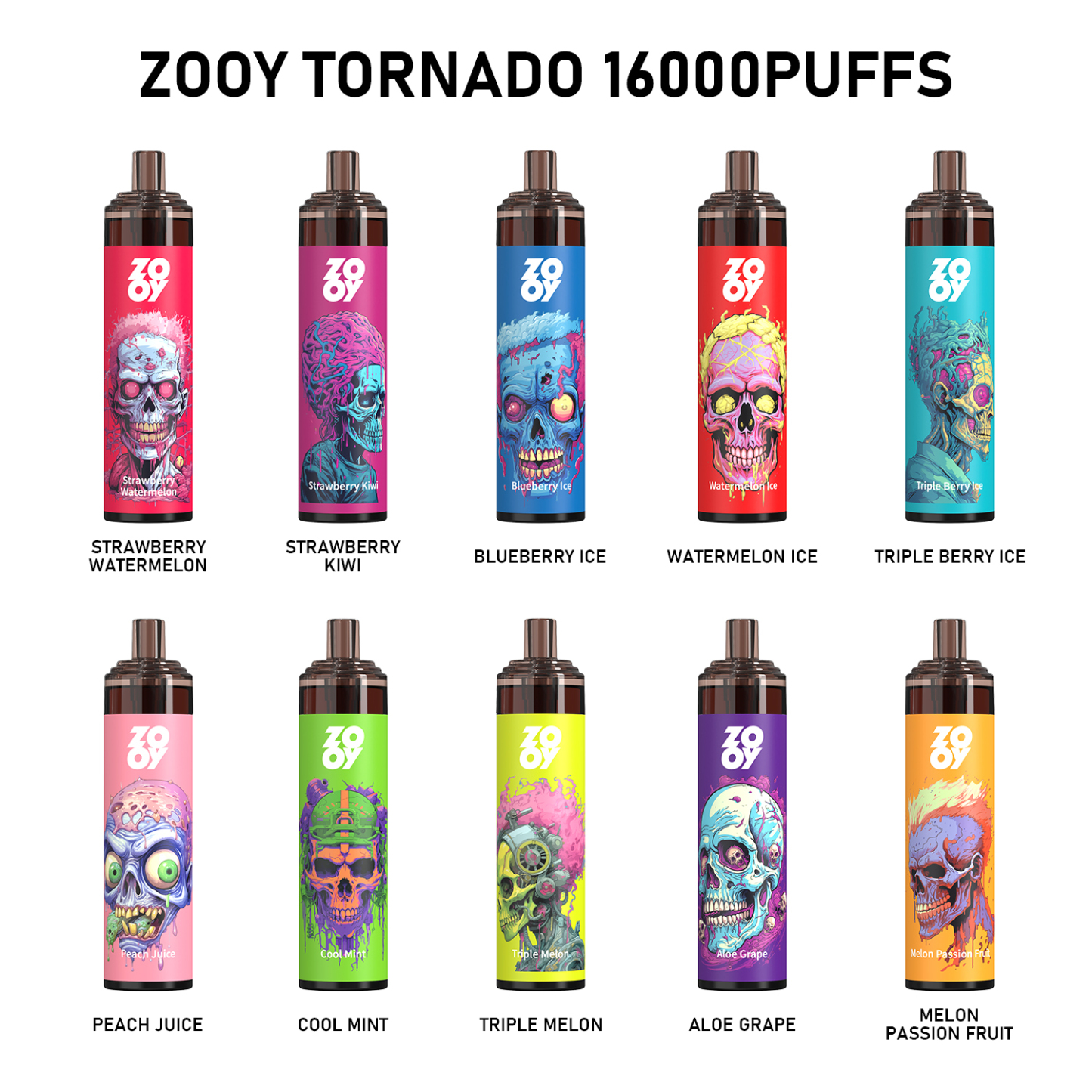 EU Warehouse Germany Warehouse Electronic Smoking Cigarette Disposable Zooy Tornado 16000 Puffs Mesh Coil 24ml Vape 16K Puff-Ecloudvaping