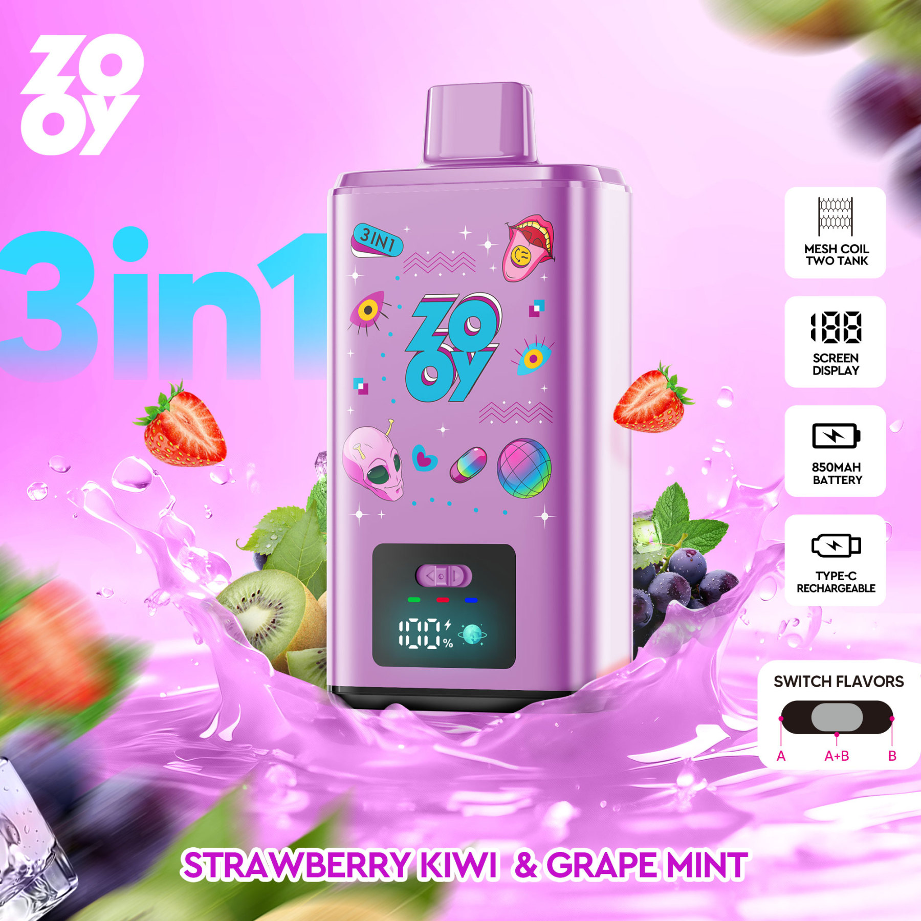 E-Cigarette Zooy 150K 120K 100K 80K 60K 2% 3% 5% Nic Vape 25K 35K 50K 60K Dlsposable Vape Original Factory Puff 20K 30K 40K in EU