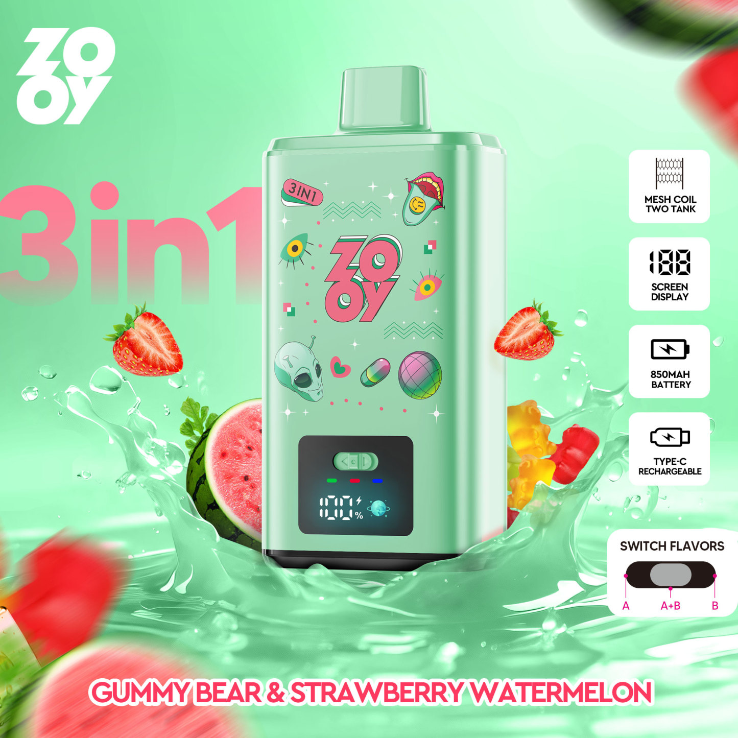 E-Cigarette Zooy 150K 120K 100K 80K 60K 2% 3% 5% Nic Vape 25K 35K 50K 60K Dlsposable Vape Original Factory Puff 20K 30K 40K in EU