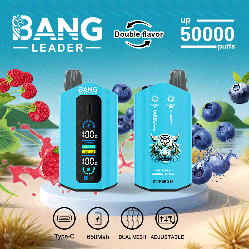 Bang Leader 50000 Puffs Dual Flavors Smart Screen Wholesale Vape Pen Bang 50K Puff Electronic Cigarette