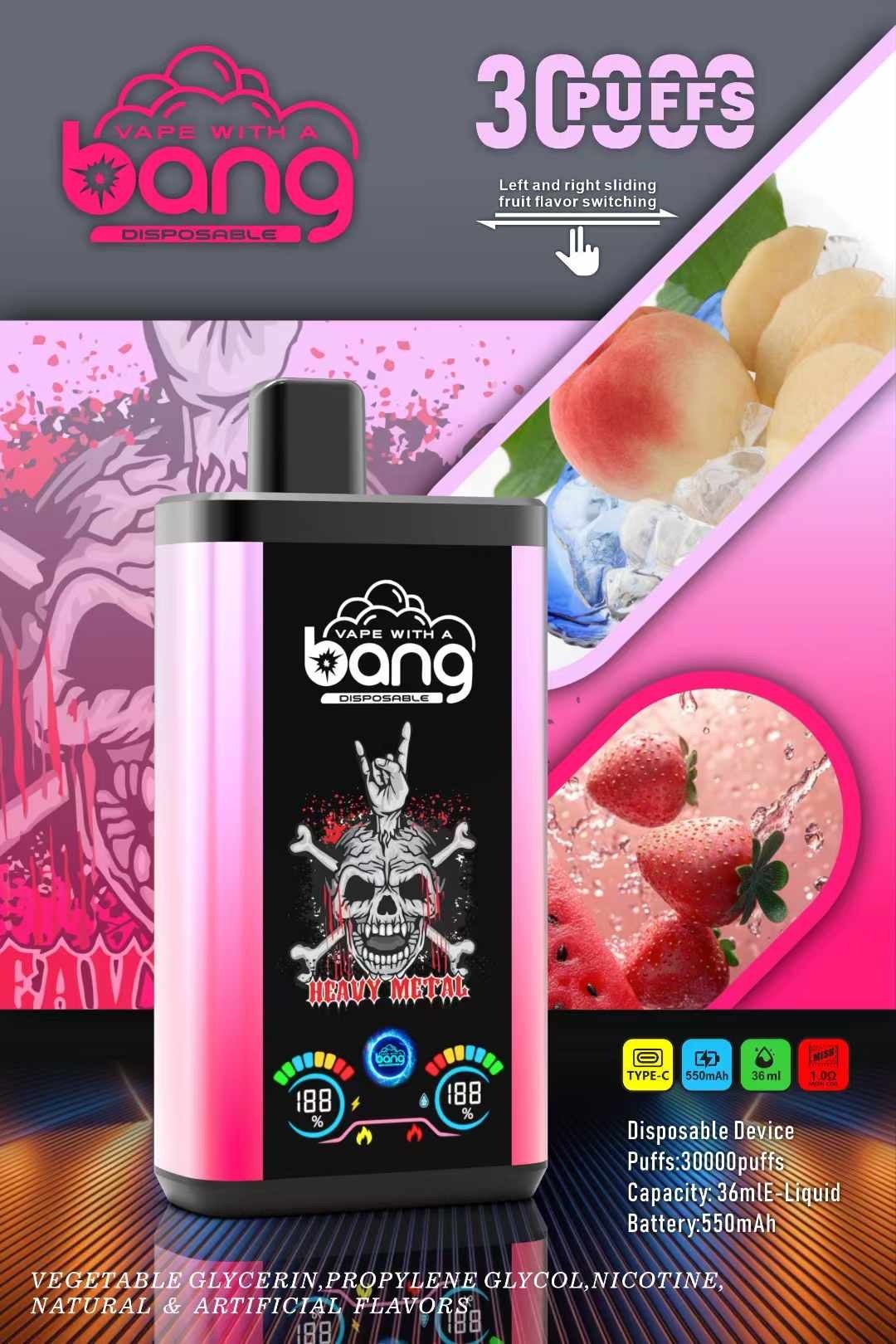 Original bang puff 30000 Shisha Vape Ecigs Factory Gorilla Vaporizer Large Screen Display