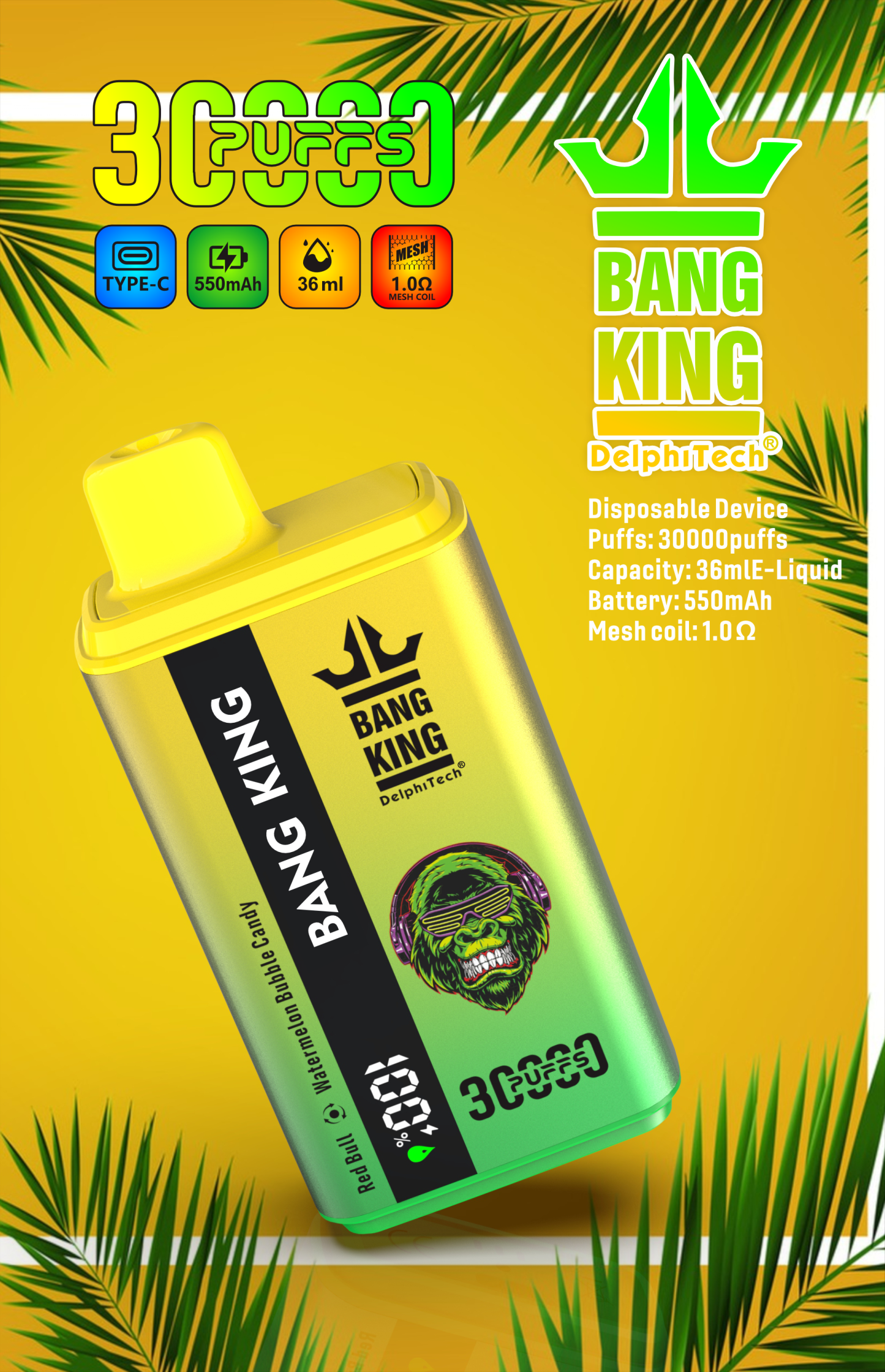 Bang King Vape 30000 30K Big Huge Pufs Vaper Desechable Germany Europe Price Smoke Wape Wholesale Rechargeable Disposable Puff Vapers Desechables Bang