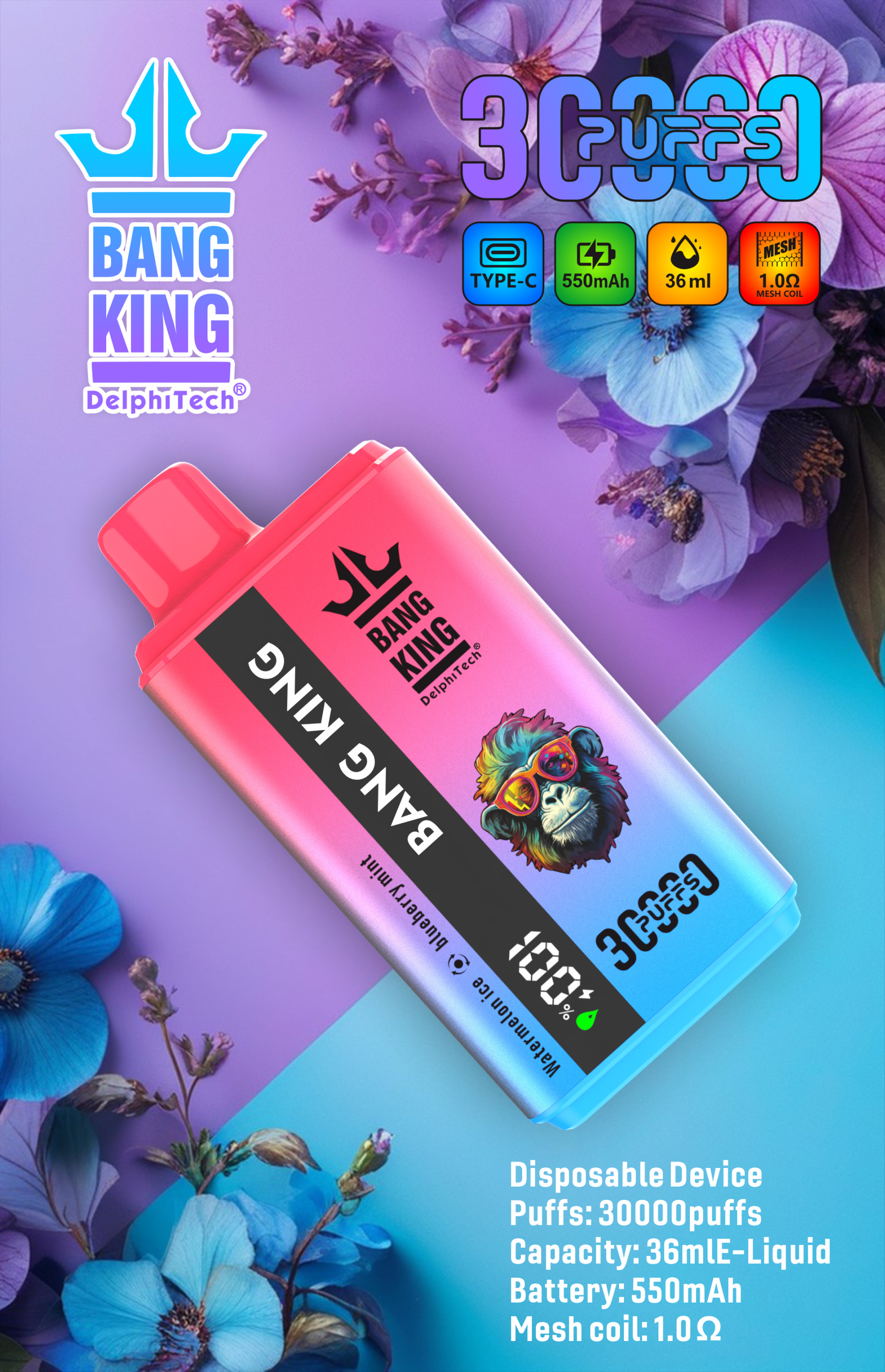 Bang King Vape 30000 30K Big Huge Pufs Vaper Desechable Germany Europe Price Smoke Wape Wholesale Rechargeable Disposable Puff Vapers Desechables Bang