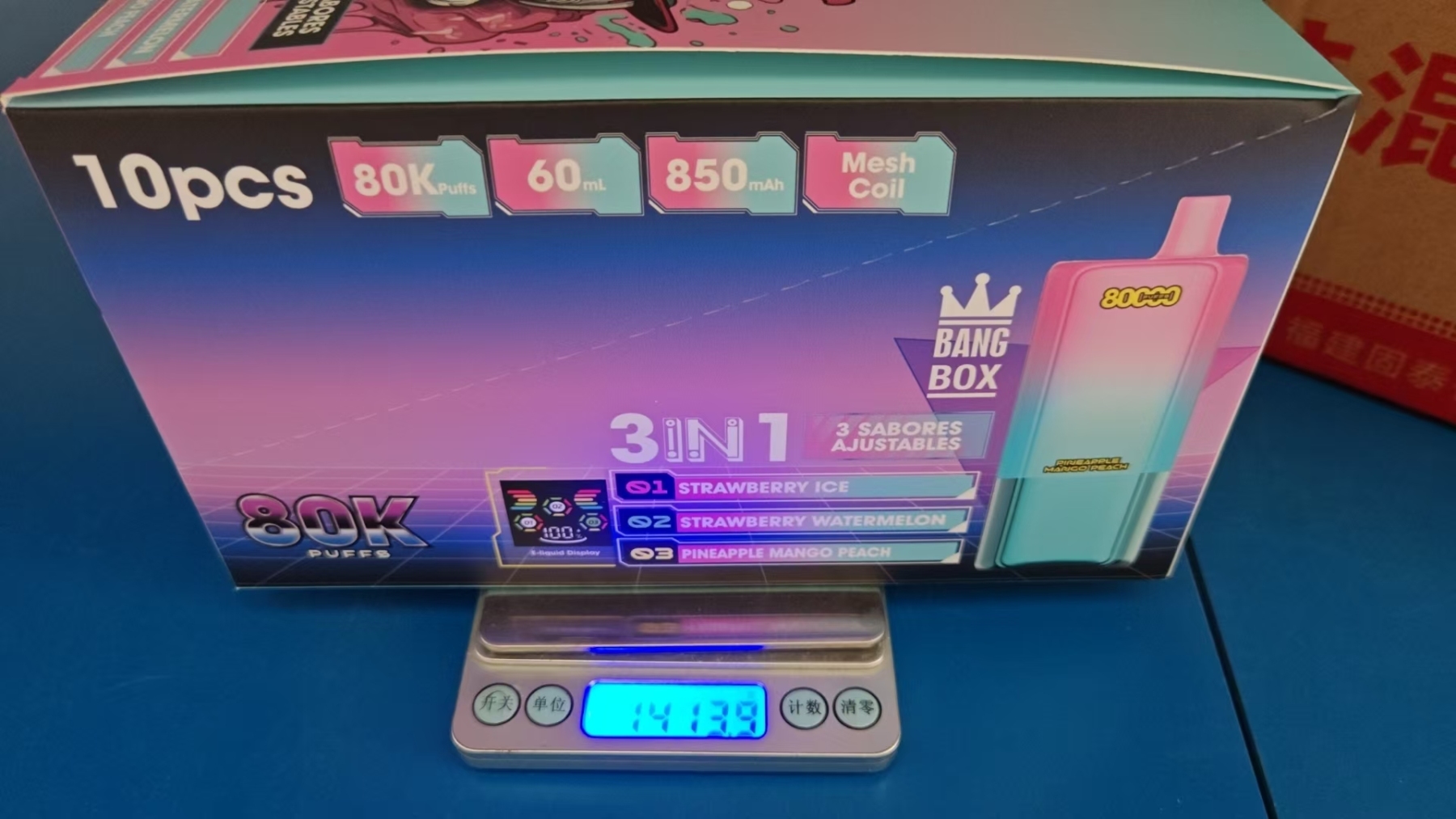 Bang box 80000 Puff Triple 3 in 1 Flavors Rechargeable Disposable Electronic Cigarette Multiple Fruit Flavors Vapor Smoke Vape Crystal Wape Sweet E Puff Tornado