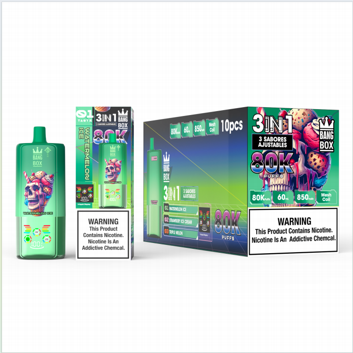 Bang box 80000 Puff Triple 3 in 1 Flavors Rechargeable Disposable Electronic Cigarette Multiple Fruit Flavors Vapor Smoke Vape Crystal Wape Sweet E Puff Tornado