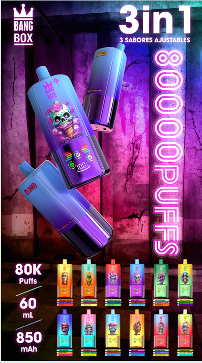 Bang box 80000 Puff Triple 3 in 1 Flavors Rechargeable Disposable Electronic Cigarette Multiple Fruit Flavors Vapor Smoke Vape Crystal Wape Sweet E Puff Tornado