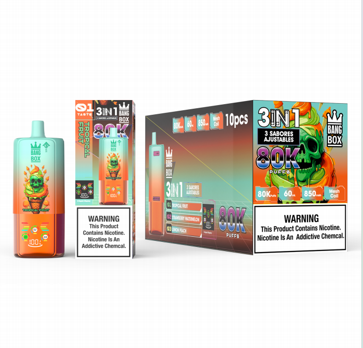 Bang box 80000 Puff Triple 3 in 1 Flavors Rechargeable Disposable Electronic Cigarette Multiple Fruit Flavors Vapor Smoke Vape Crystal Wape Sweet E Puff Tornado