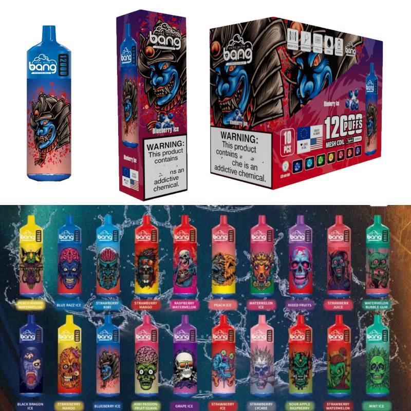 Genuine Bang box 12K puff 12000 Disposable Vape Pen E Cigarette 650mah Rechargeable Battery 23ml Pod mesh dispose of puff Vape -Ecloudvaping