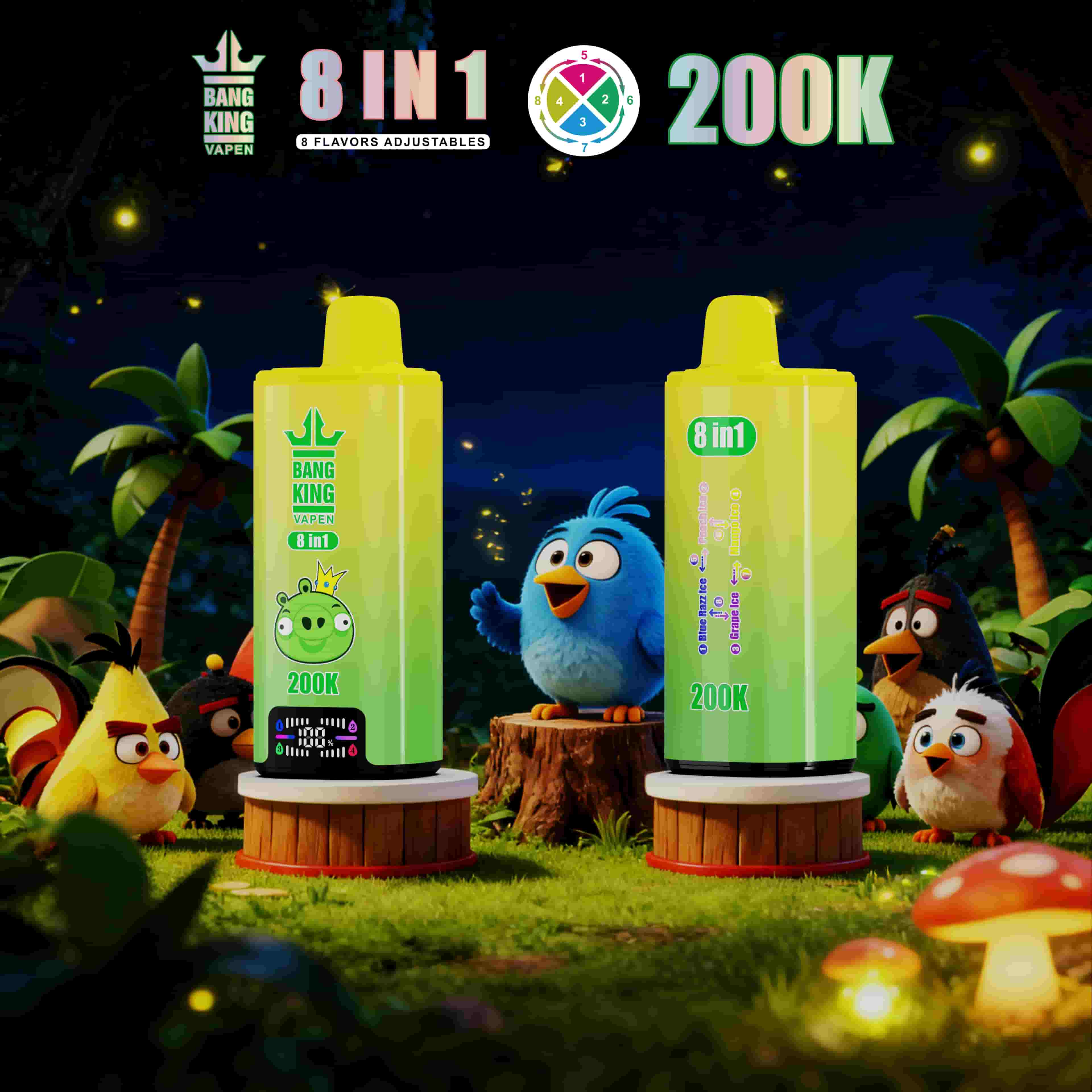 EU Warehouse Bang King 200K 8-in-1 Disposable Vape Disposable Vape Best Vape Disposable Vape 200K 300K Bang Ecigs Spain Germany Stock