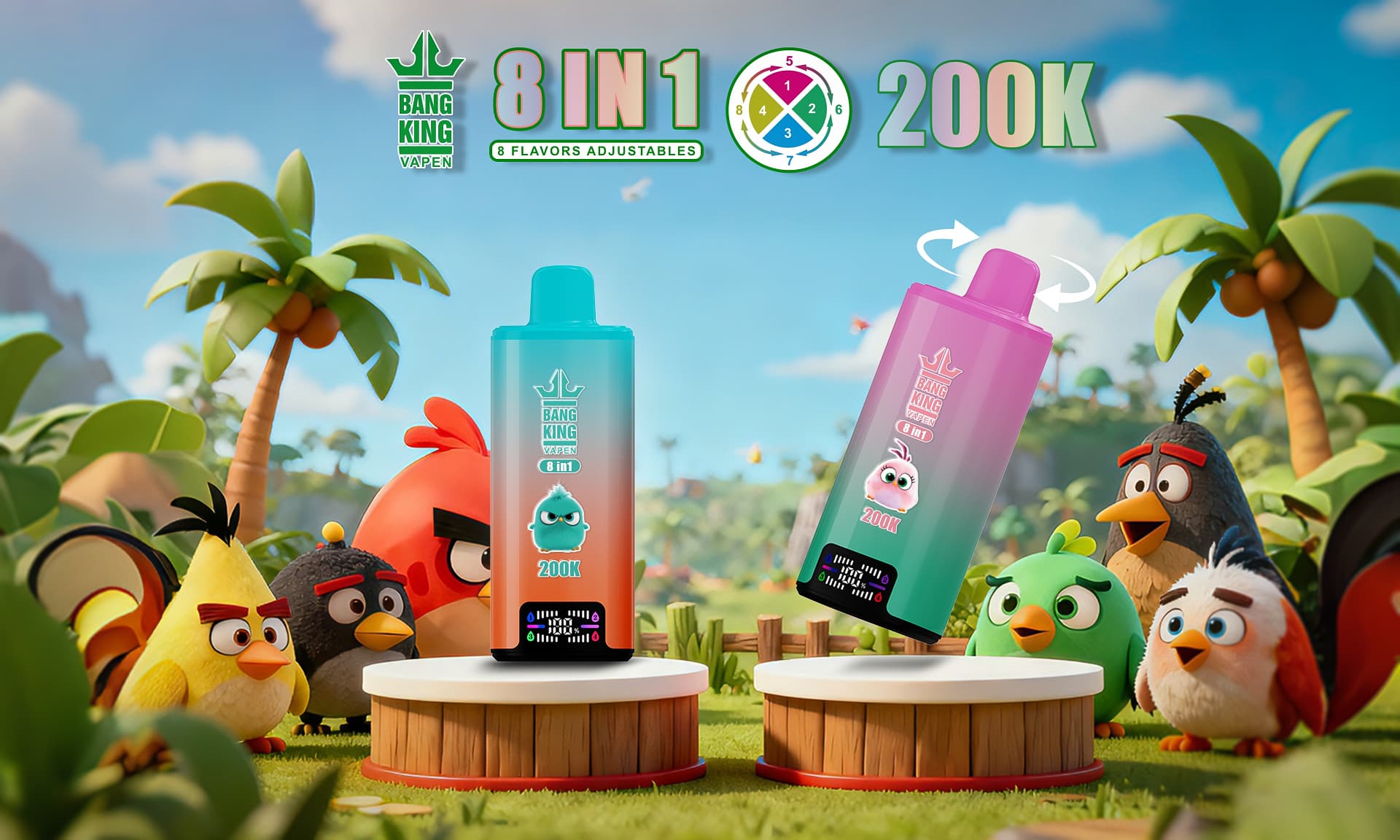 EU Warehouse Bang King 200K 8-in-1 Disposable Vape Disposable Vape Best Vape Disposable Vape 200K 300K Bang Ecigs Spain Germany Stock