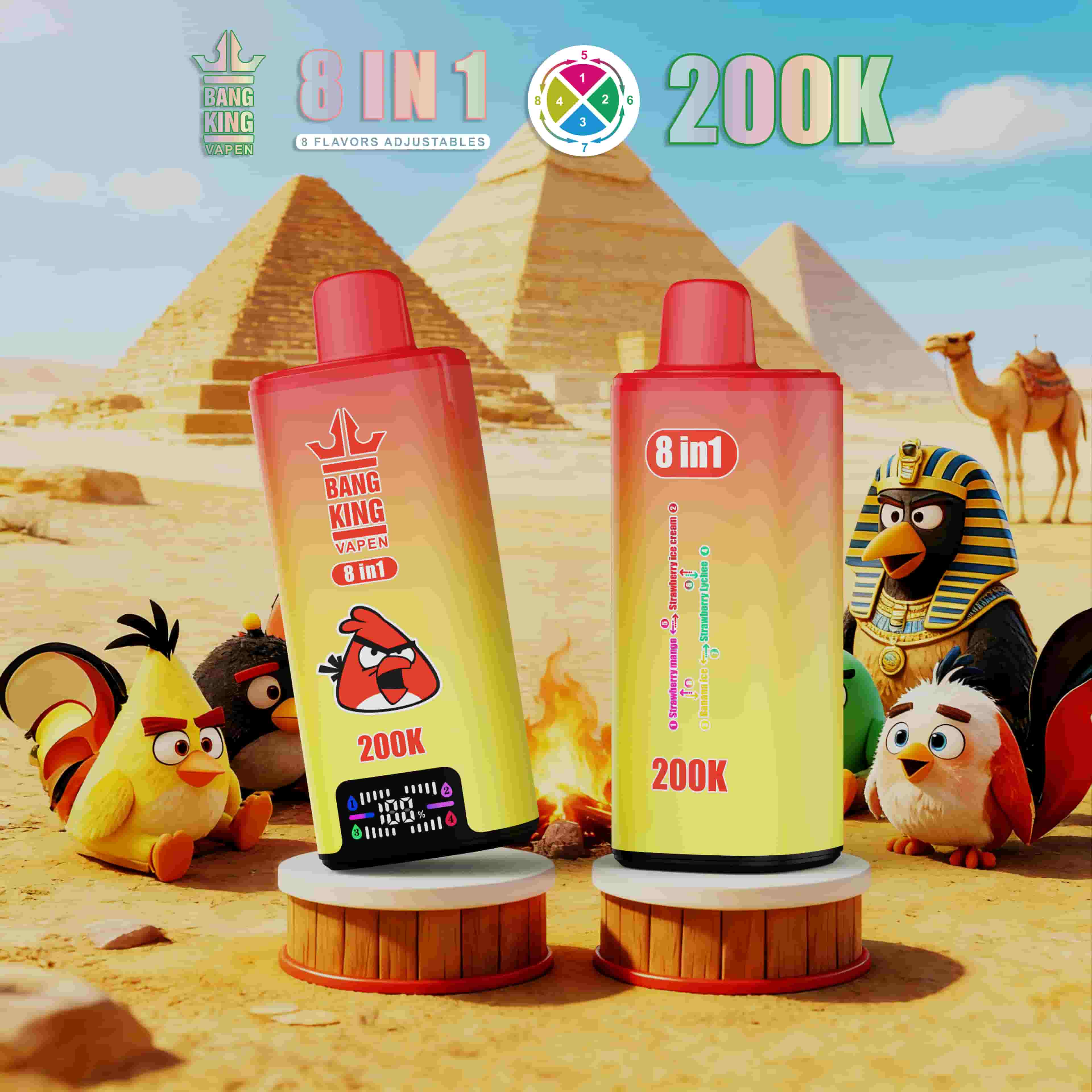 EU Warehouse Bang King 200K 8-in-1 Disposable Vape Disposable Vape Best Vape Disposable Vape 200K 300K Bang Ecigs Spain Germany Stock
