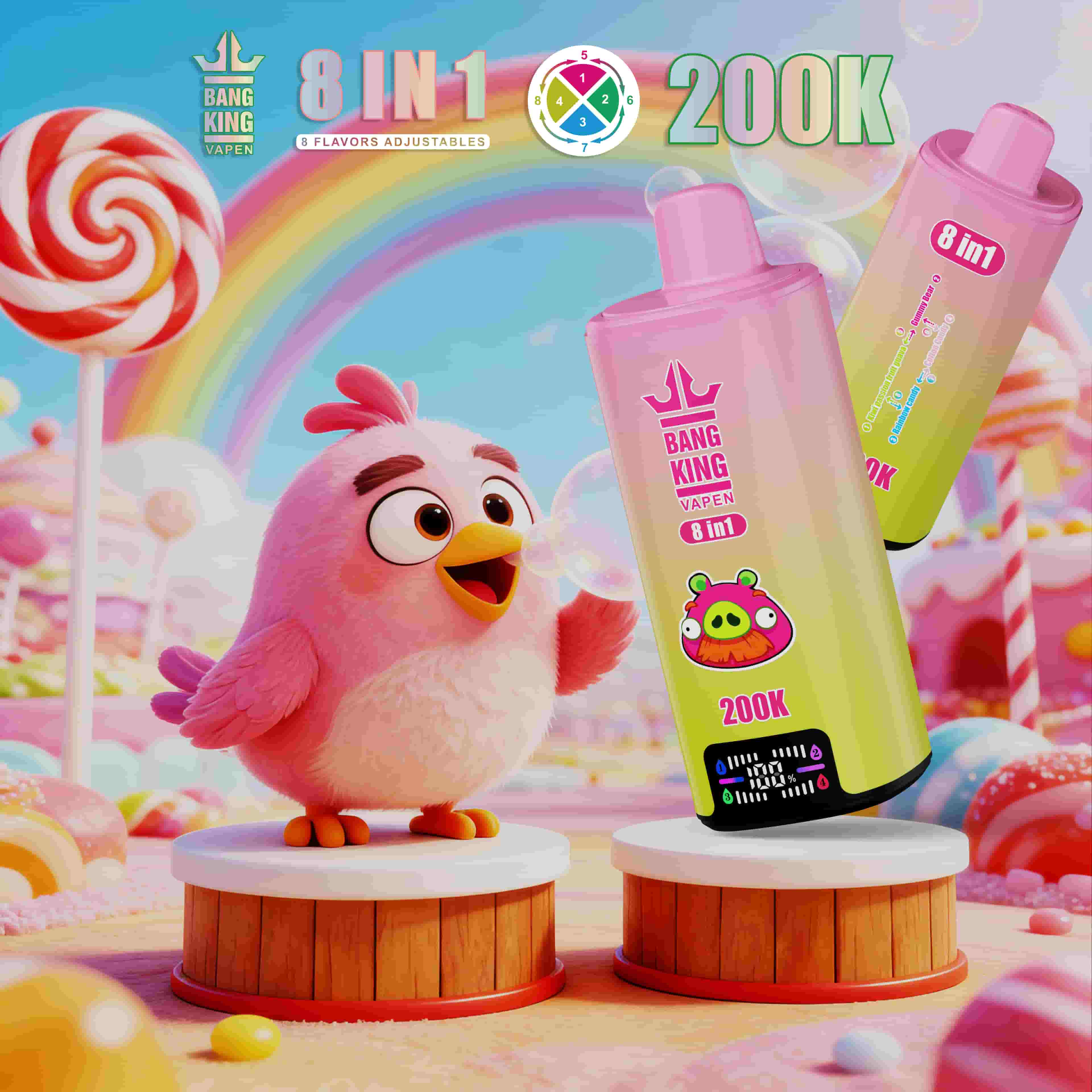 EU Warehouse Bang King 200K 8-in-1 Disposable Vape Disposable Vape Best Vape Disposable Vape 200K 300K Bang Ecigs Spain Germany Stock